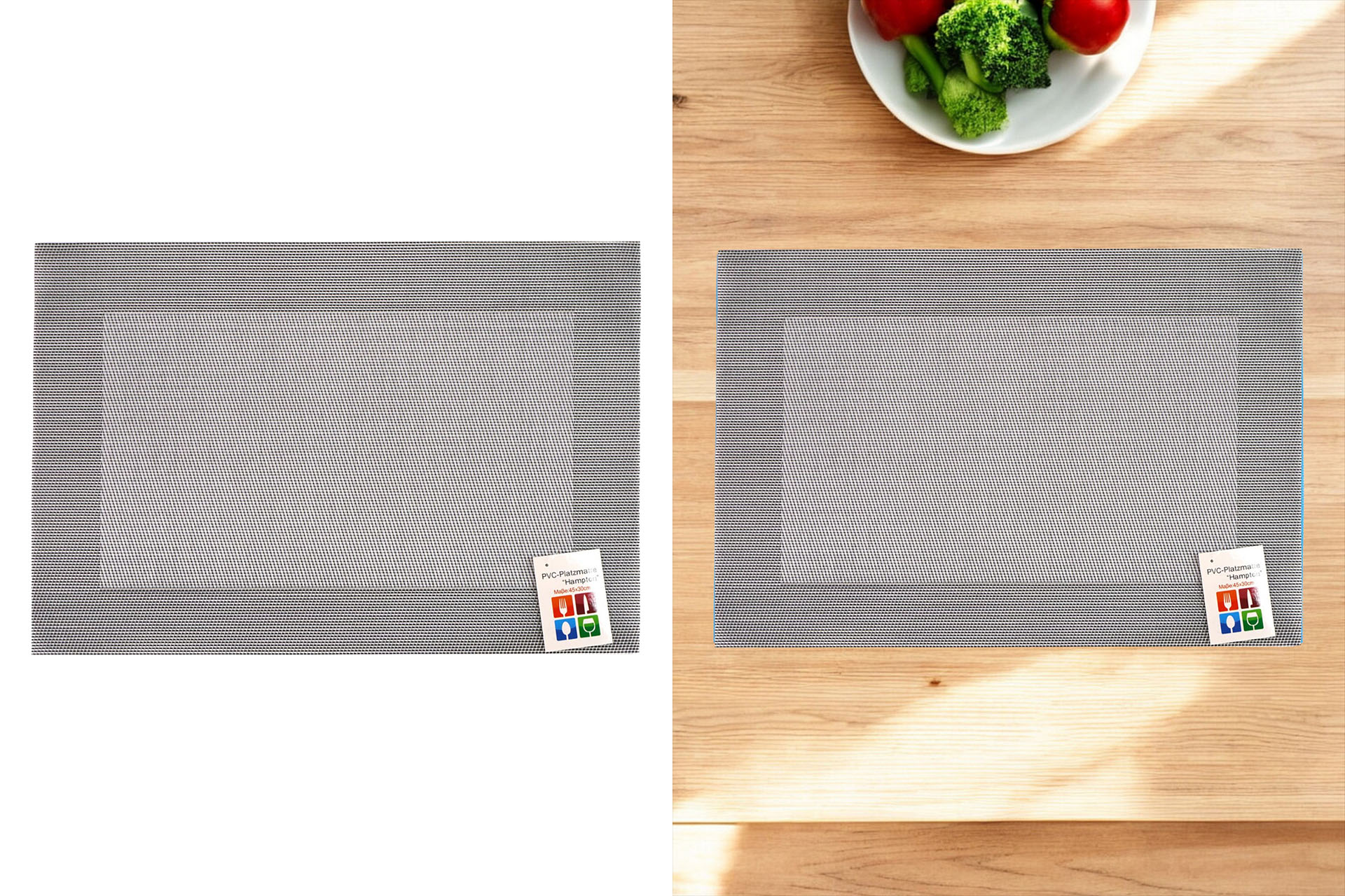 Platzset "Hampton" 45x30cm PVC, silber