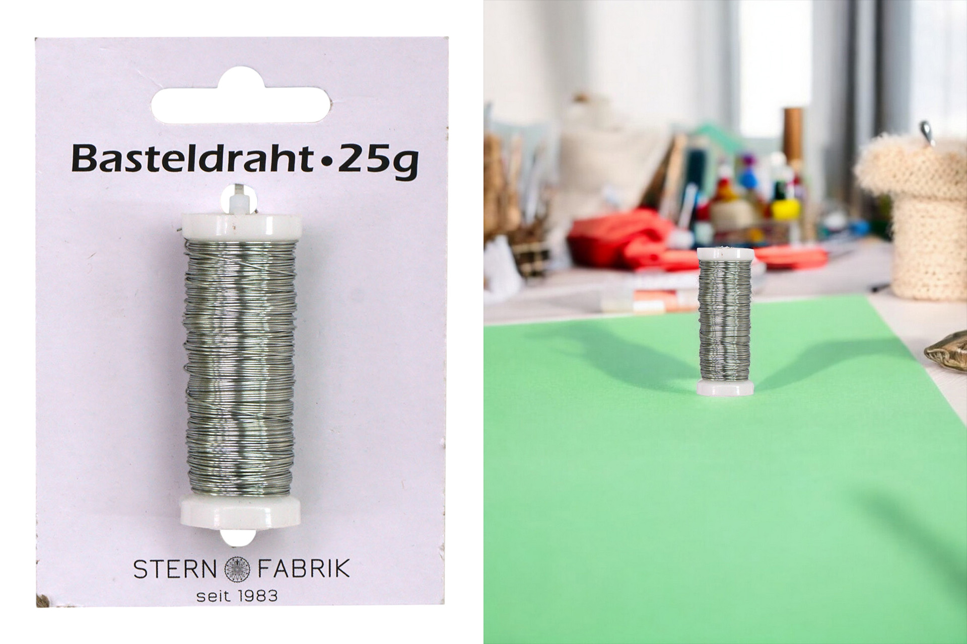 Basteldraht silber, 25g