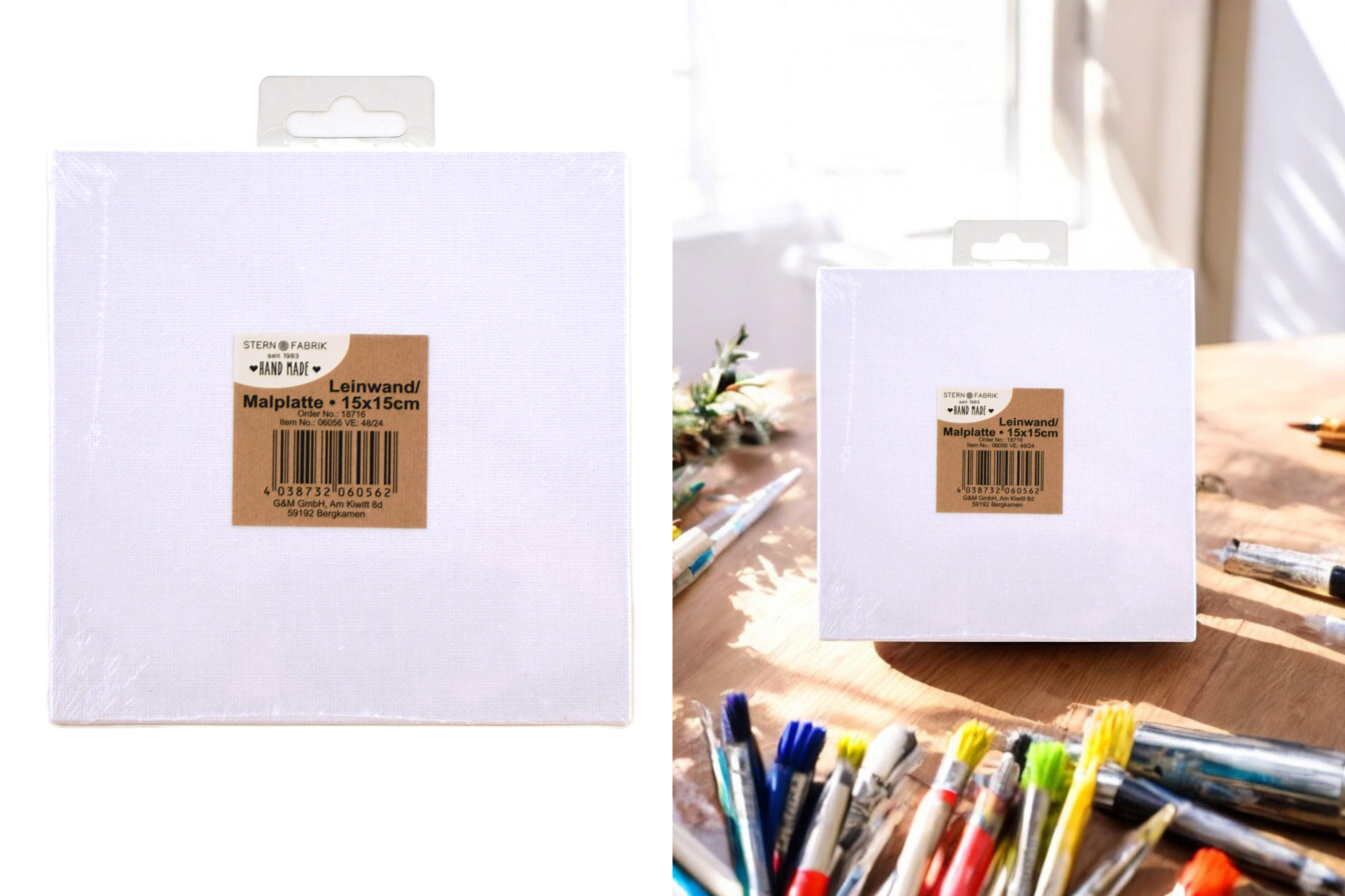 Leinwand/Malplatte, 15x15cm