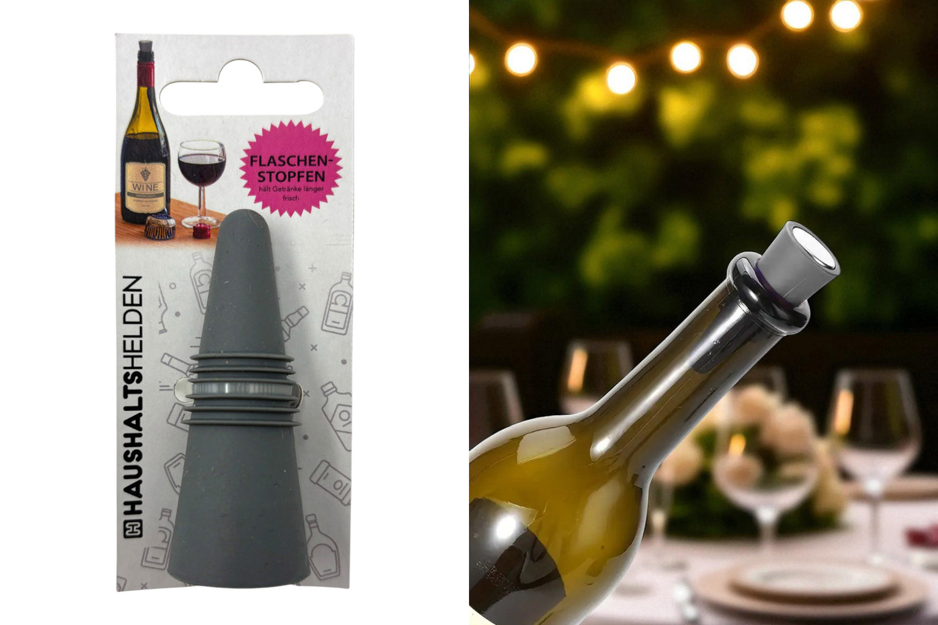 Flaschenstopfen Silikon, grau