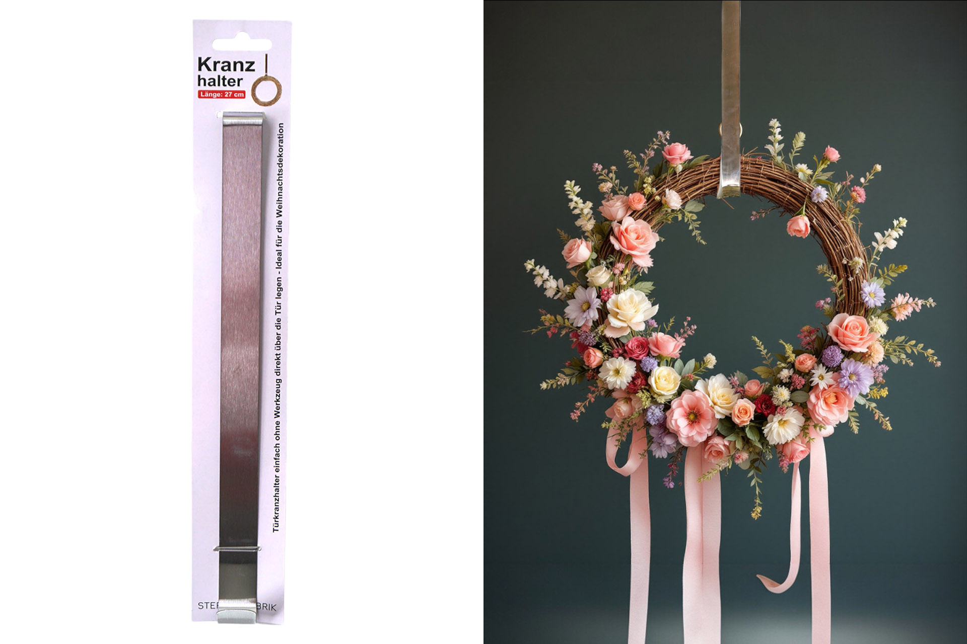Kranz Halter aus Metall, 27cm
