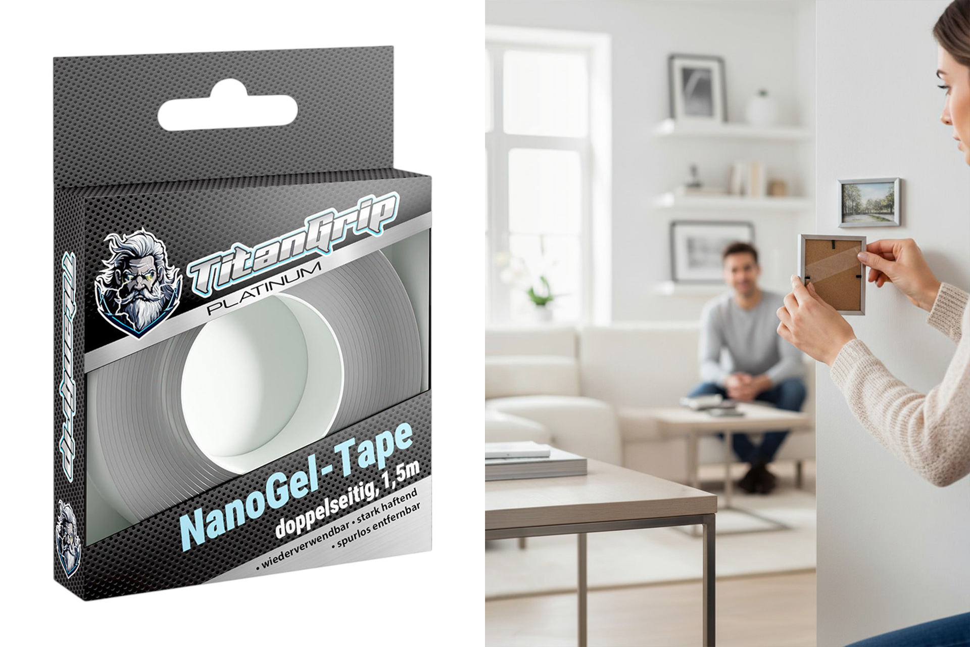 Nano Gel Tape doppelseitig, 1,5m x 1,3cm