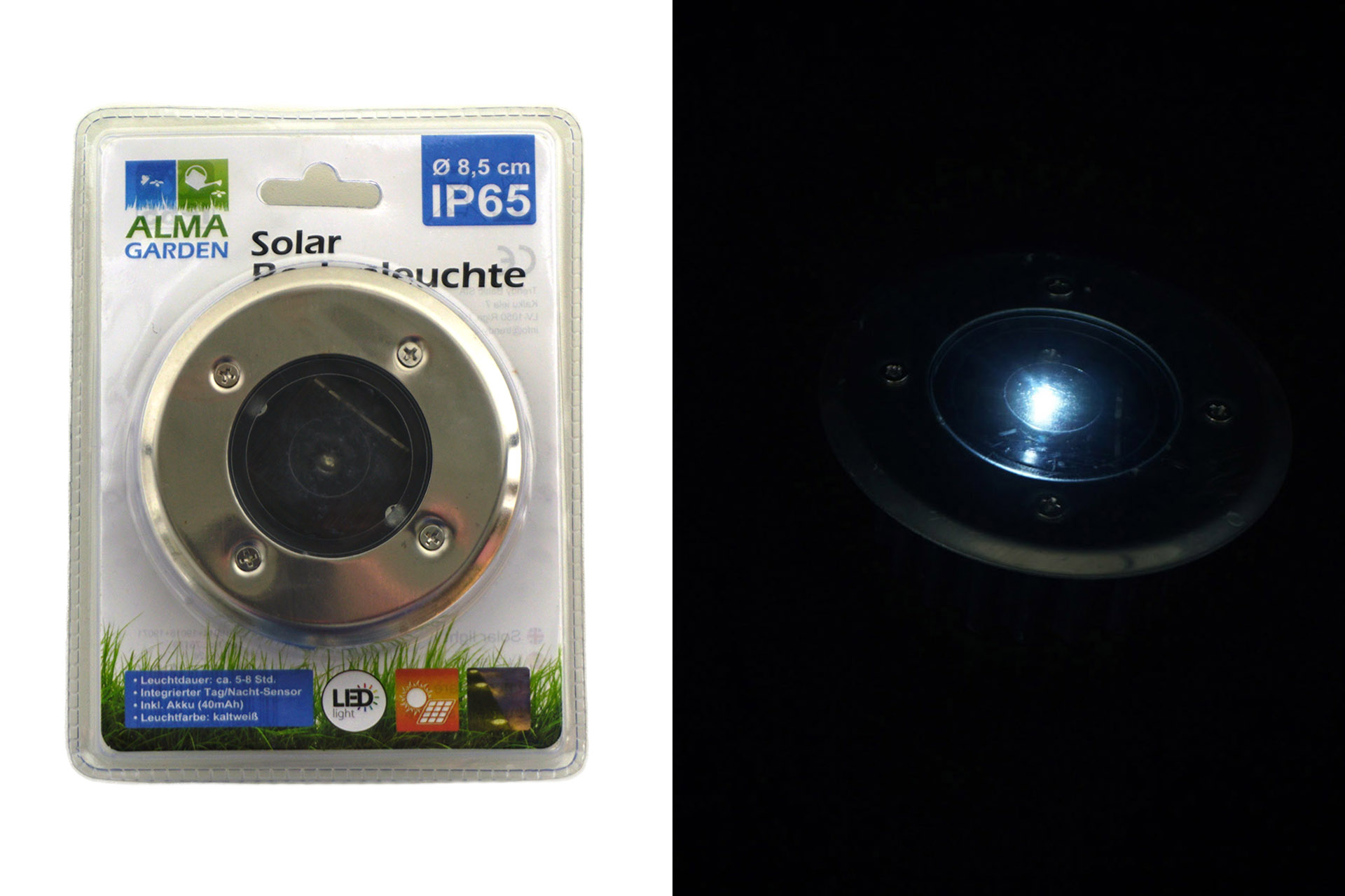 Solar Bodenleuchte LED, rund