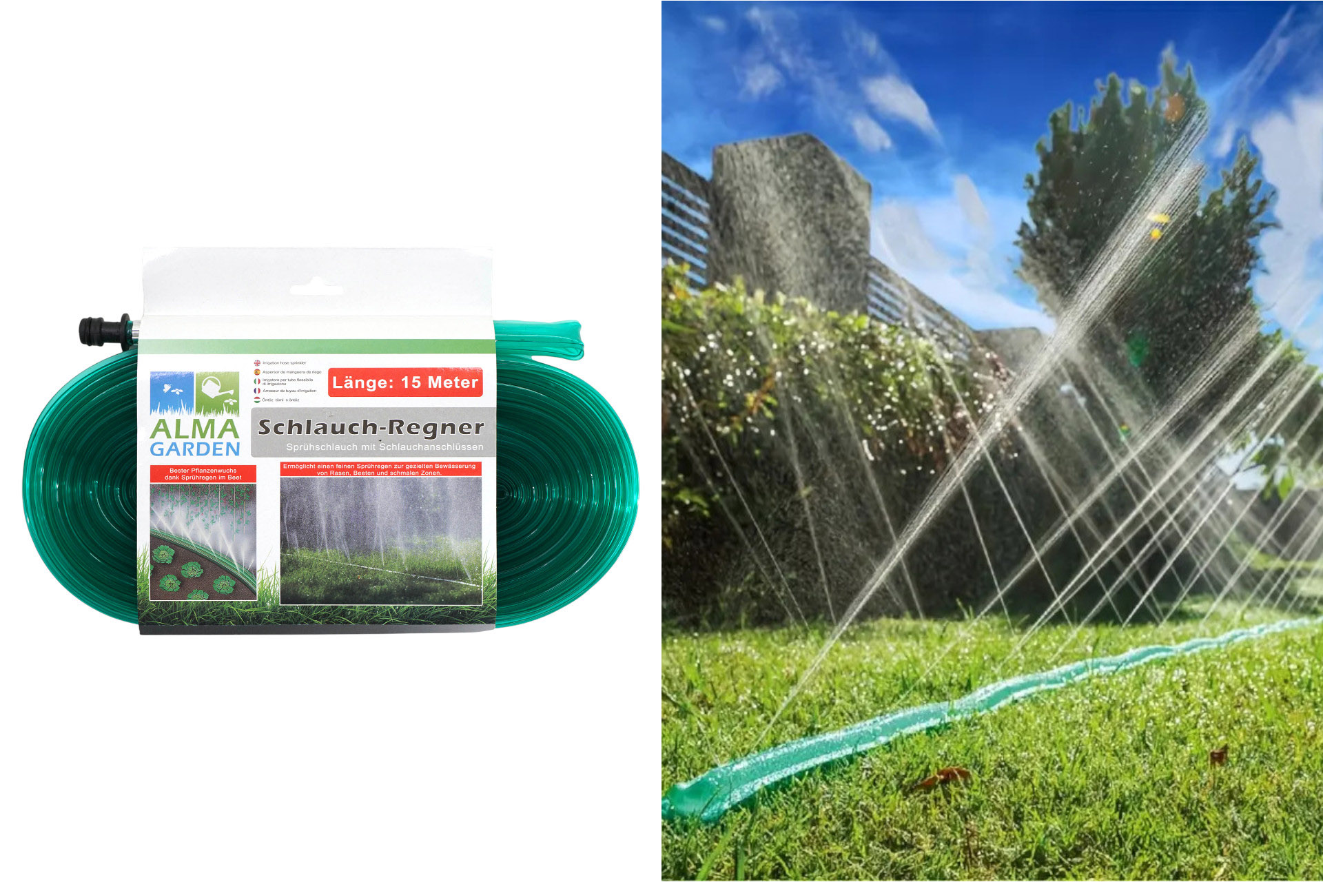 Bewässerungsschlauch Schlauch-Regner 15m