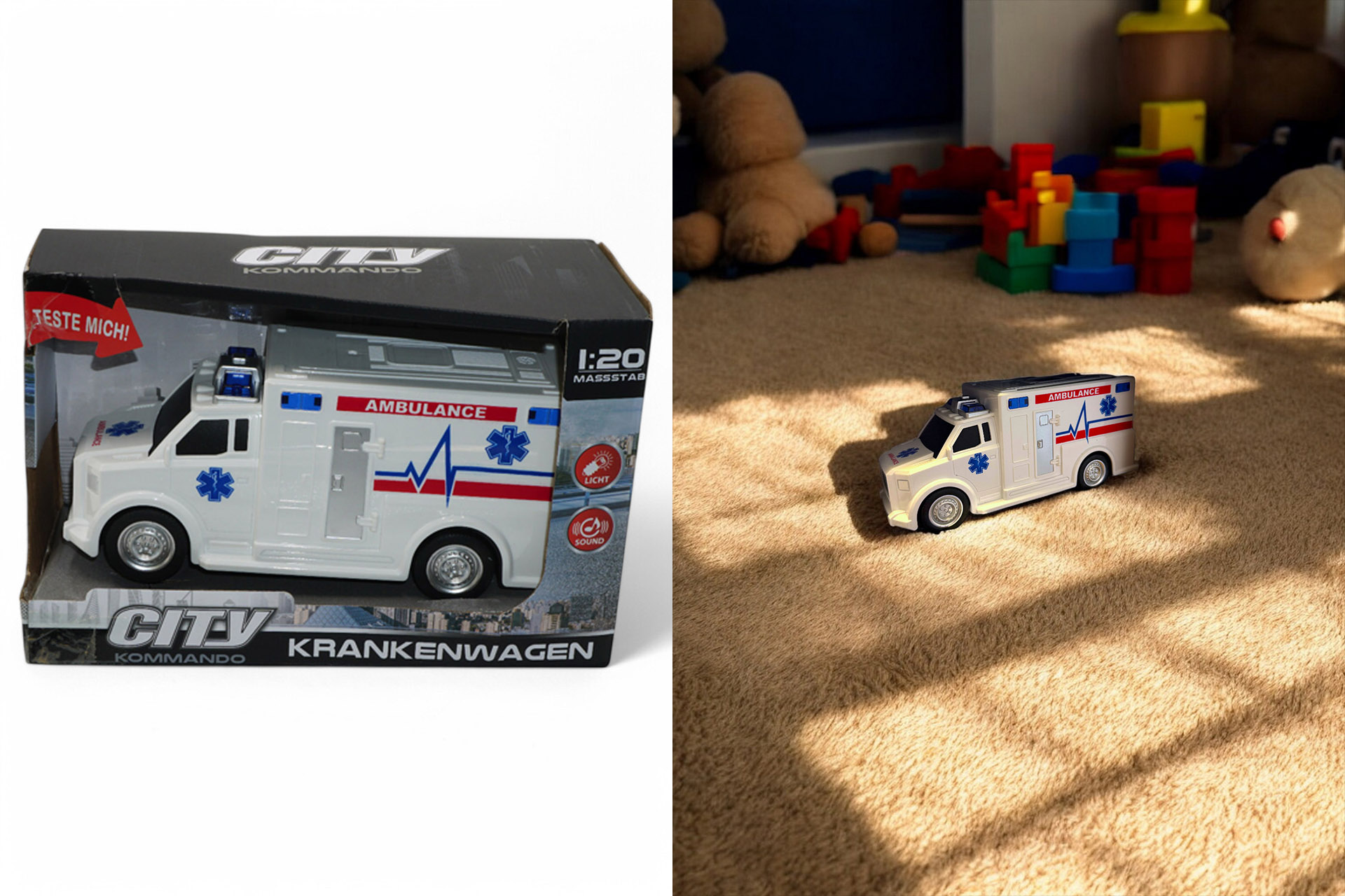 Spielzeug Auto "Krankenwagen", 19x8x7,5cm