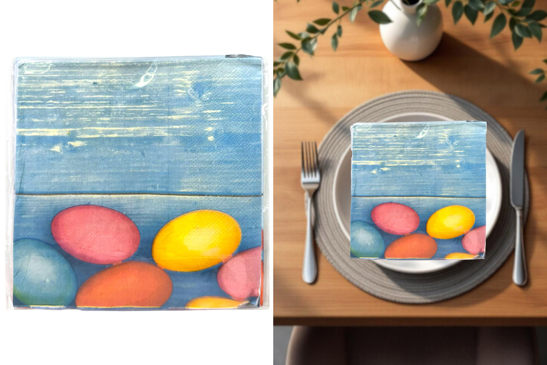 Servietten Ostern "Eier" 33x33cm, ¼ Falz, 3-lagig, 20er Pack