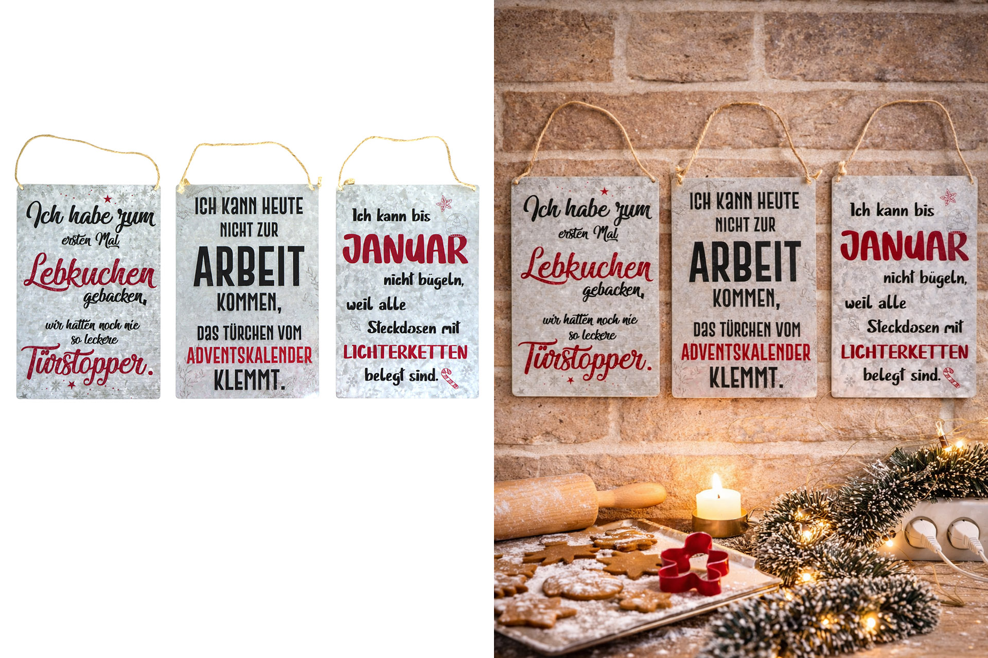 Dekoration Schild, "Spruch", 3 Designs, 30x20cm