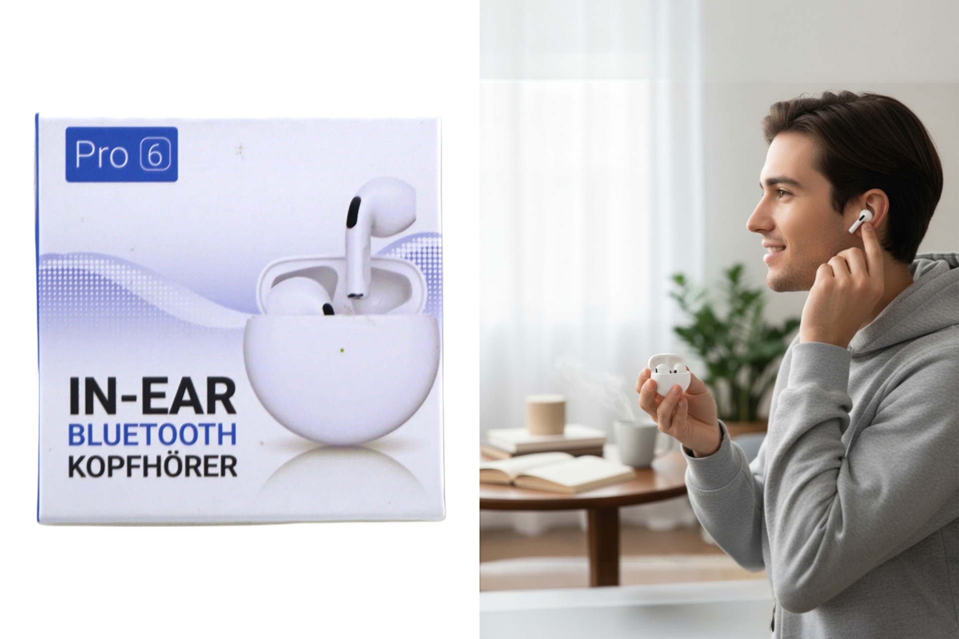 Bluetooth In-Ear-Kopfhörer inkl. tragbare Ladehülle