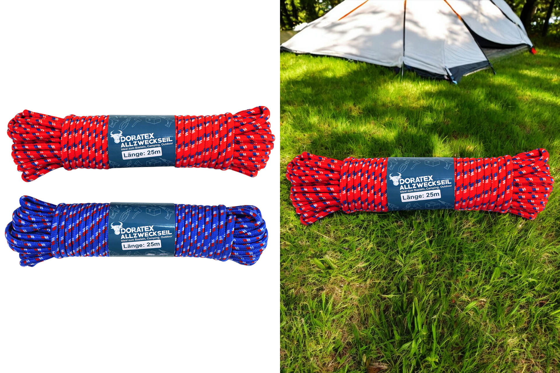 Allzweckseil, 25m, 2 Farben