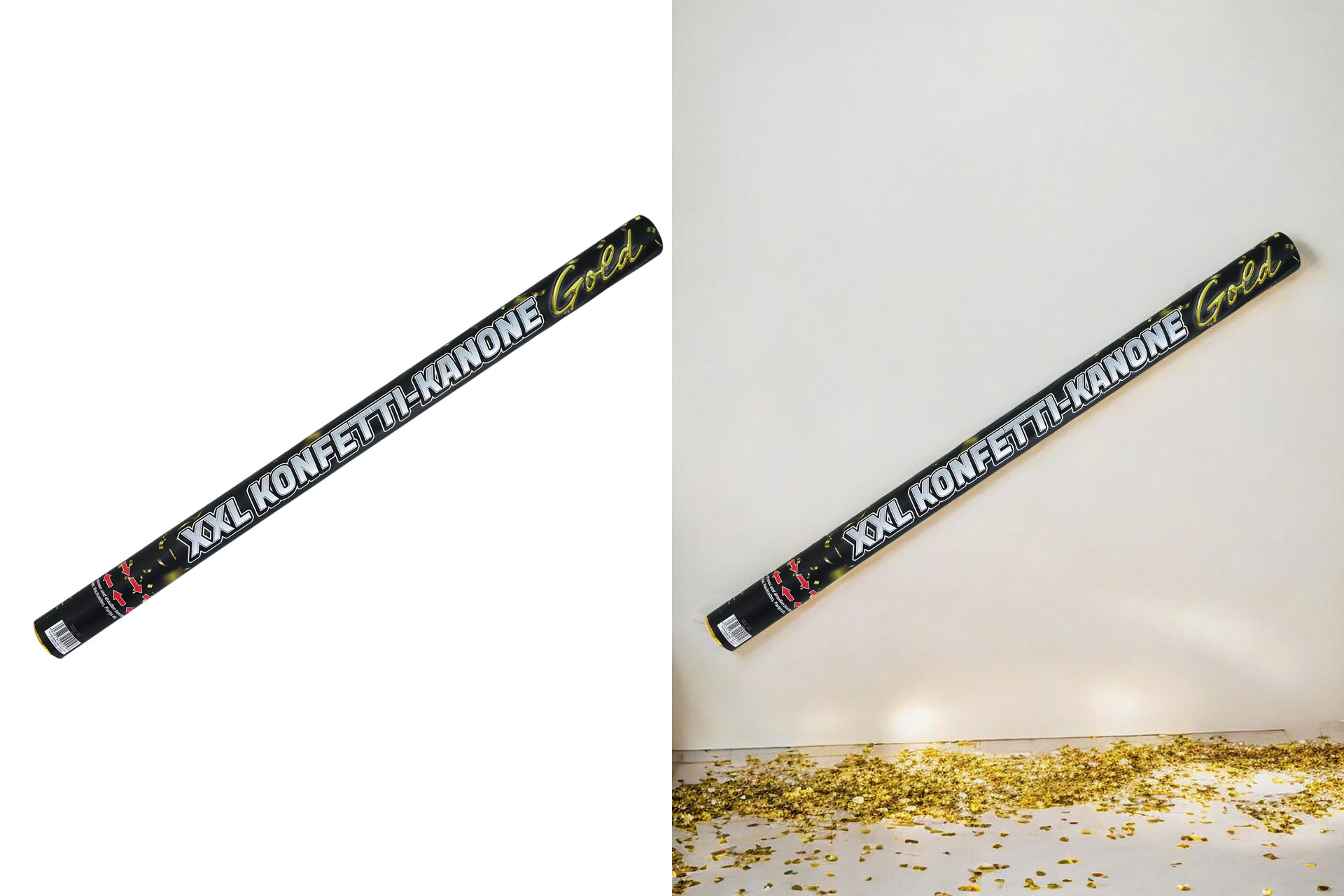 Partypopper 38cm gold metallic Konfetti Kanone