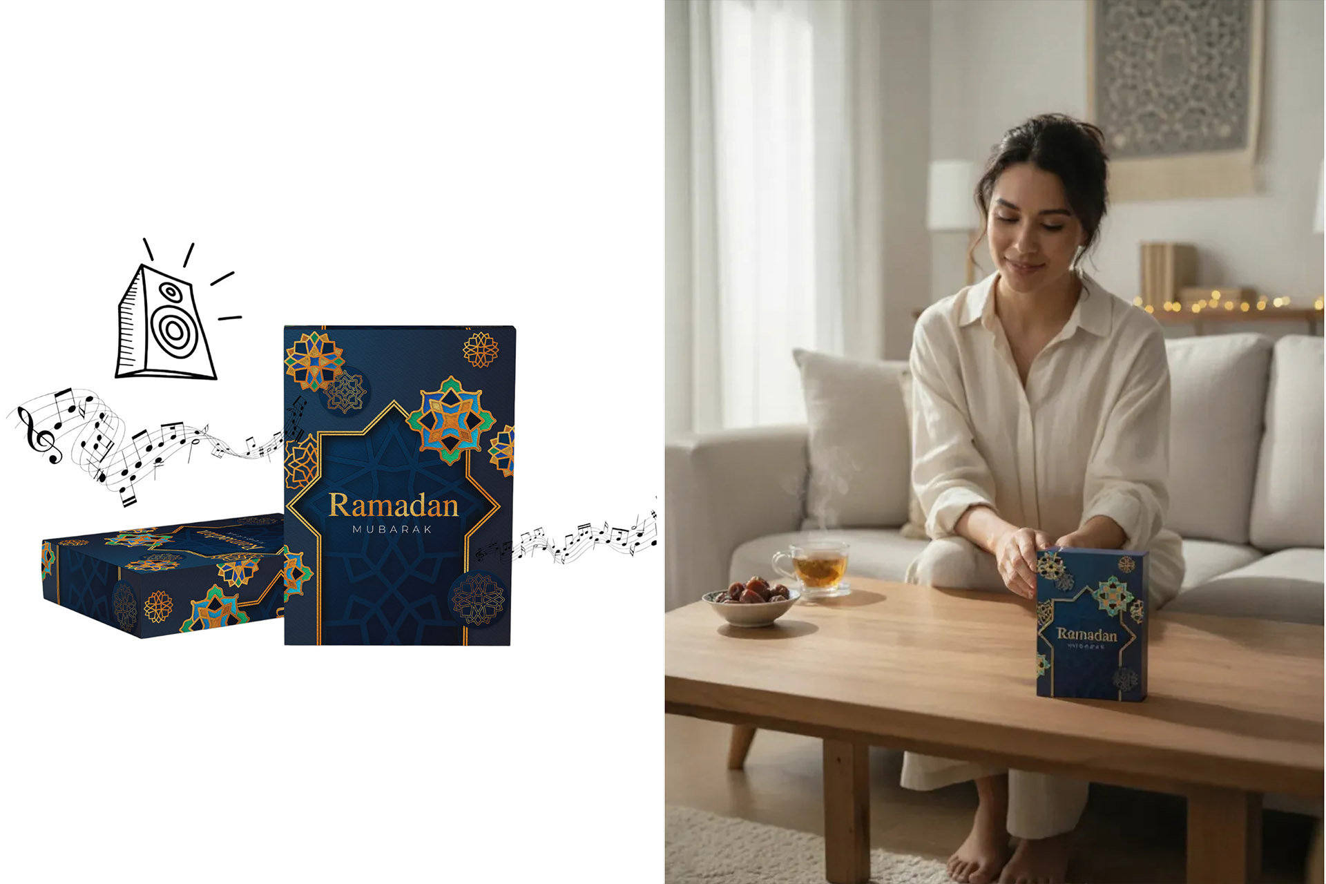 Geschenkbox mit Musik "Ramadan", 11x9cm, 1 Design, im Display