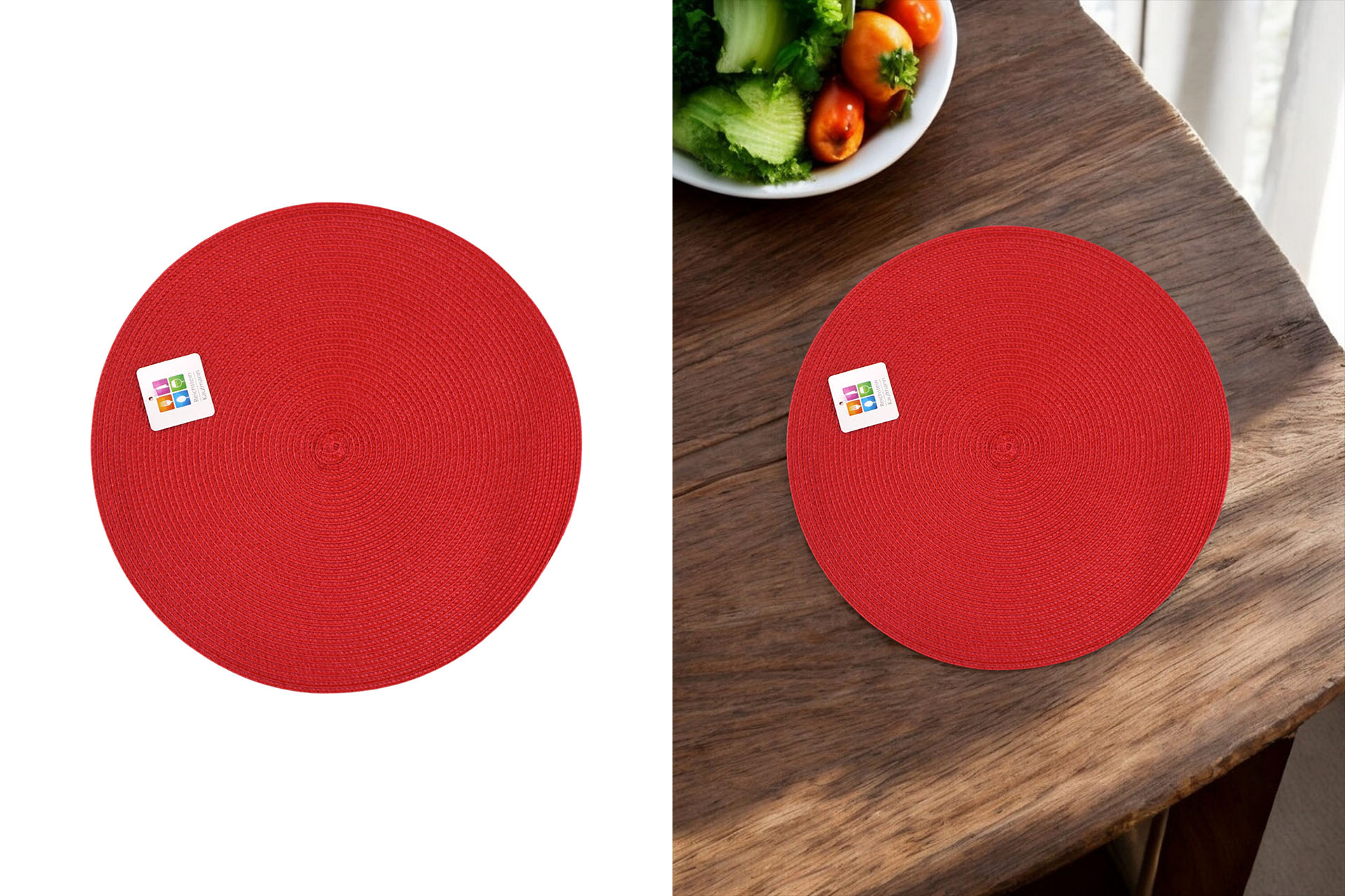 Platzset "India" Ø 38cm, PP-Gewirk, rot