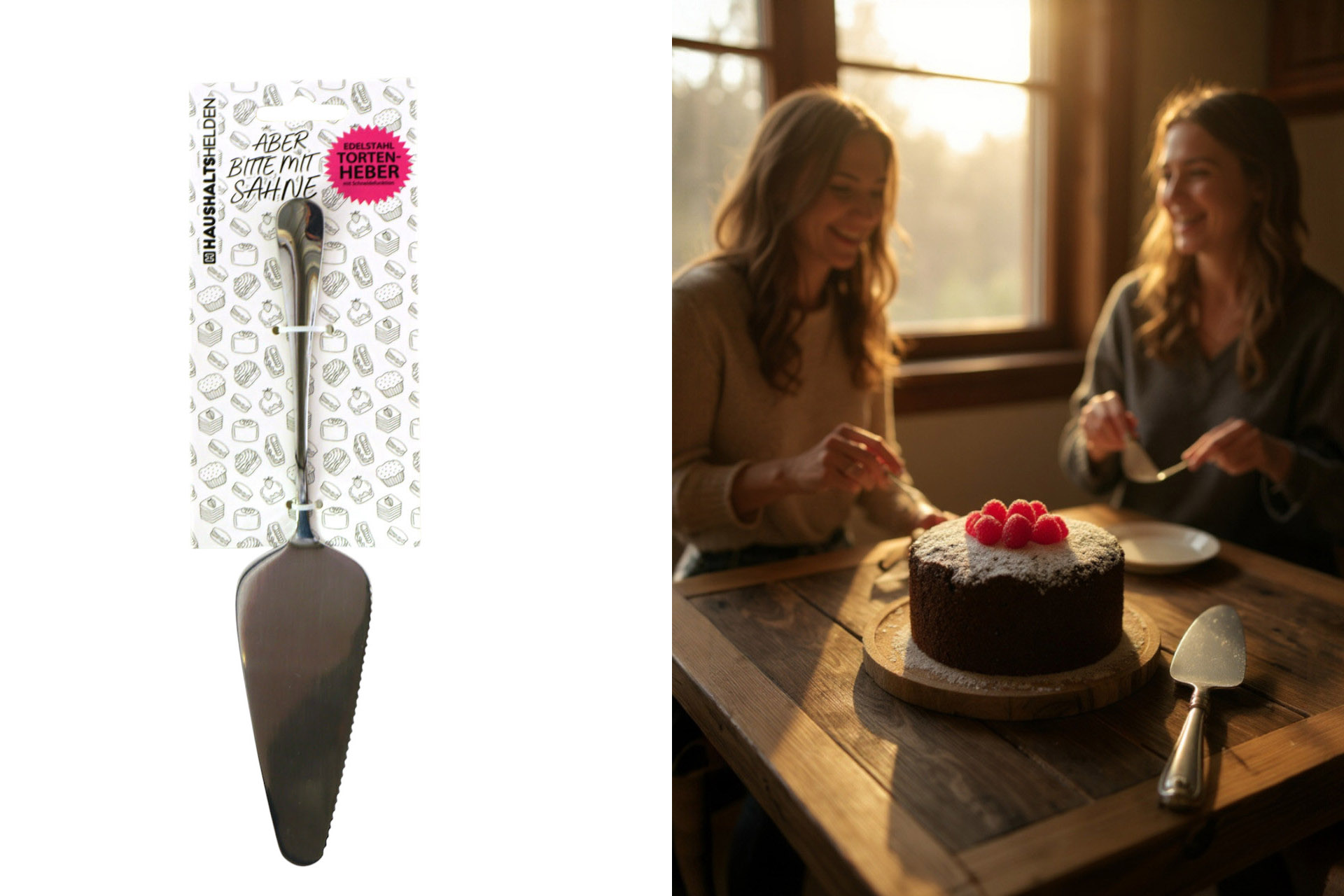 Tortenheber Edelstahl mit Schneidefunktion, 27x5cm