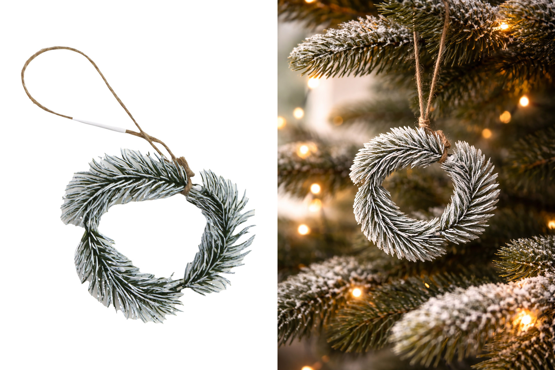 Weihnachtsdeko "Tannenkranz", 10x10x4cm, grün