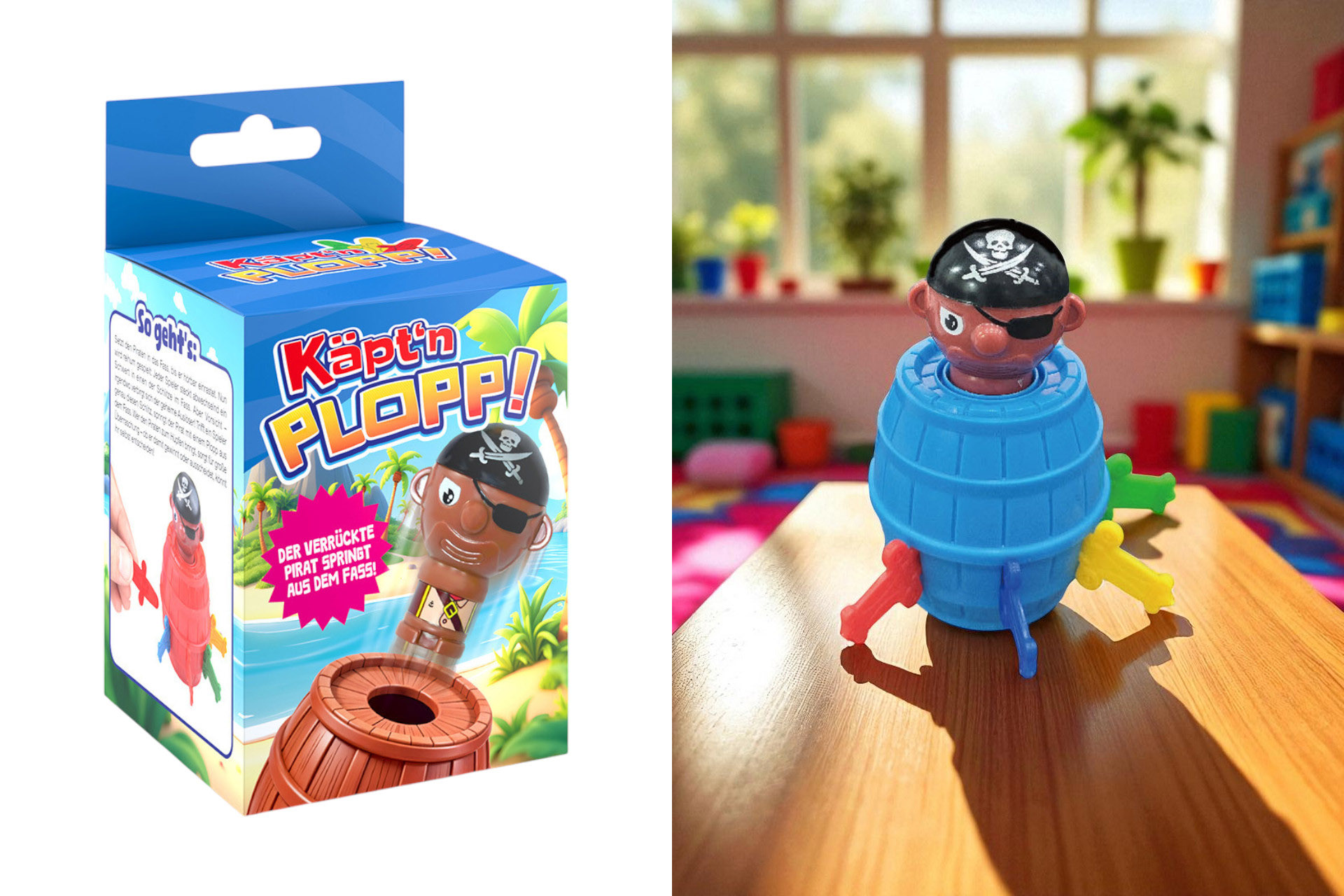 Kinderspielzeug "Das verrückte Fass", 7x7x9cm, 8 tlg.