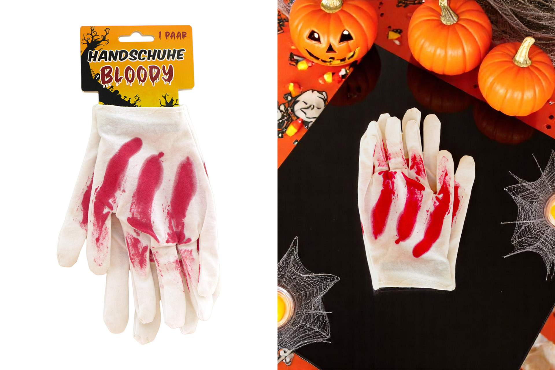 Handschuhe Stoff "Bloody", 18x10cm