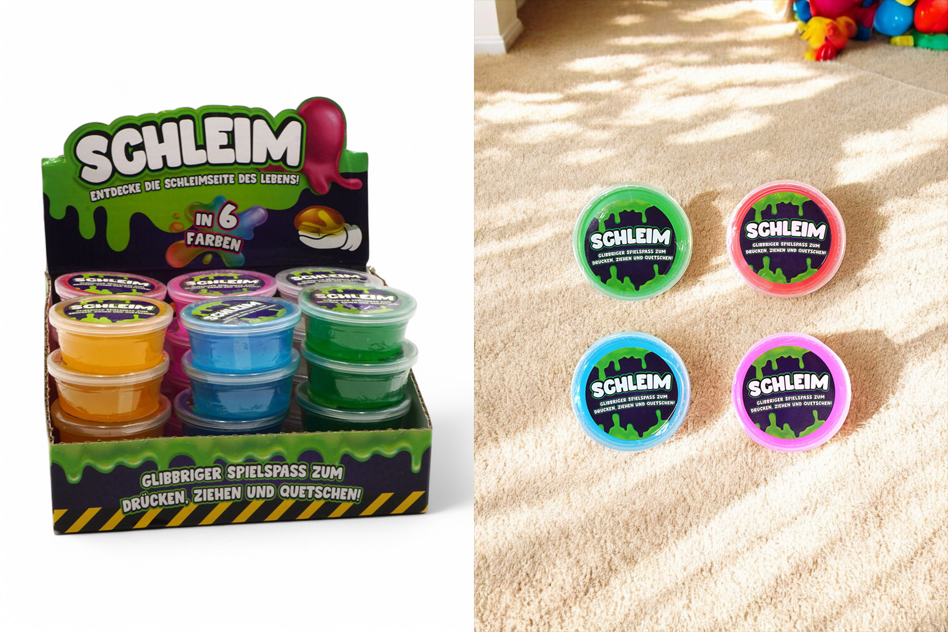 Schleim 50g, 6 Farben, im Display