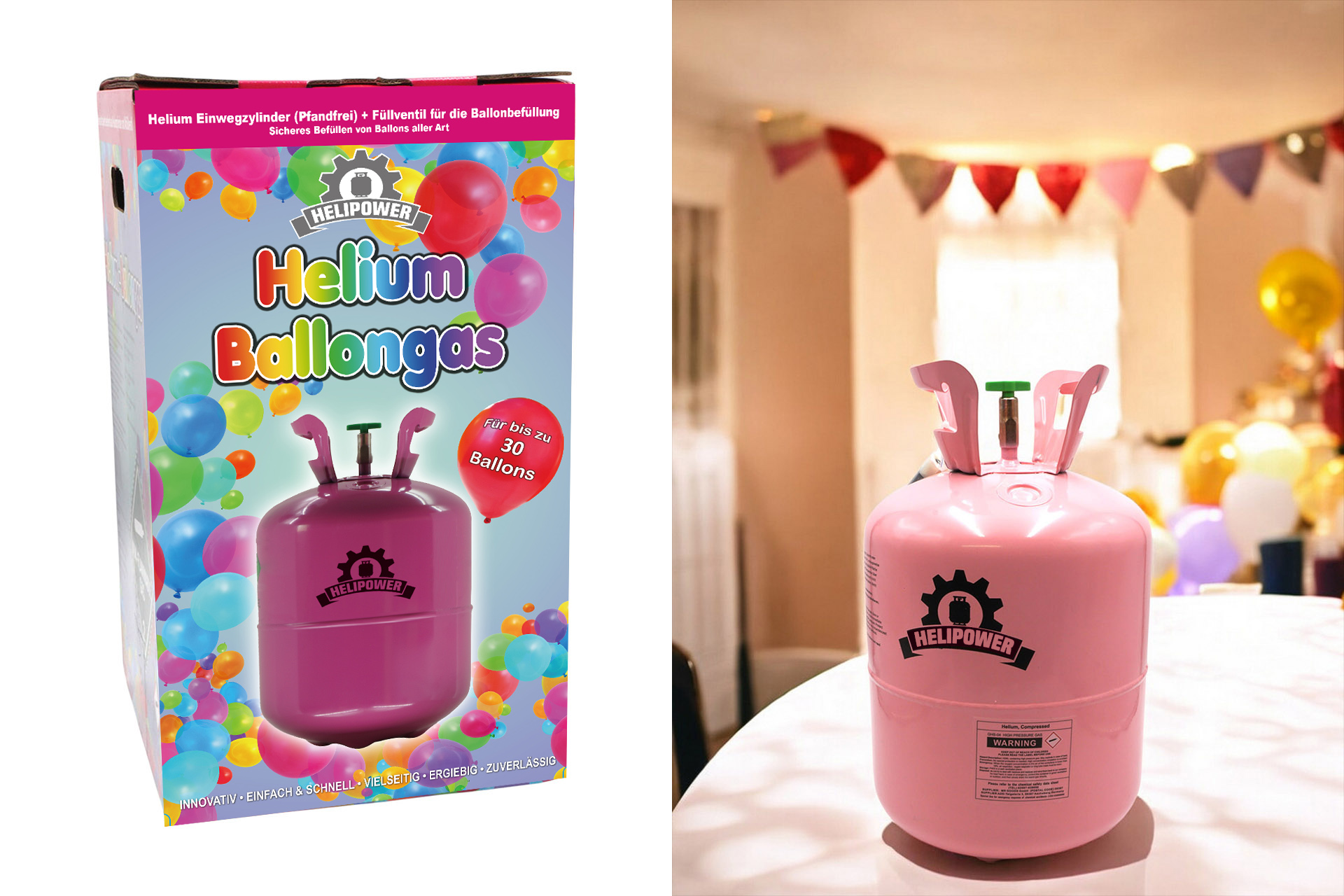 Heliumgas 6,8l / für ca. 30 Luftballons