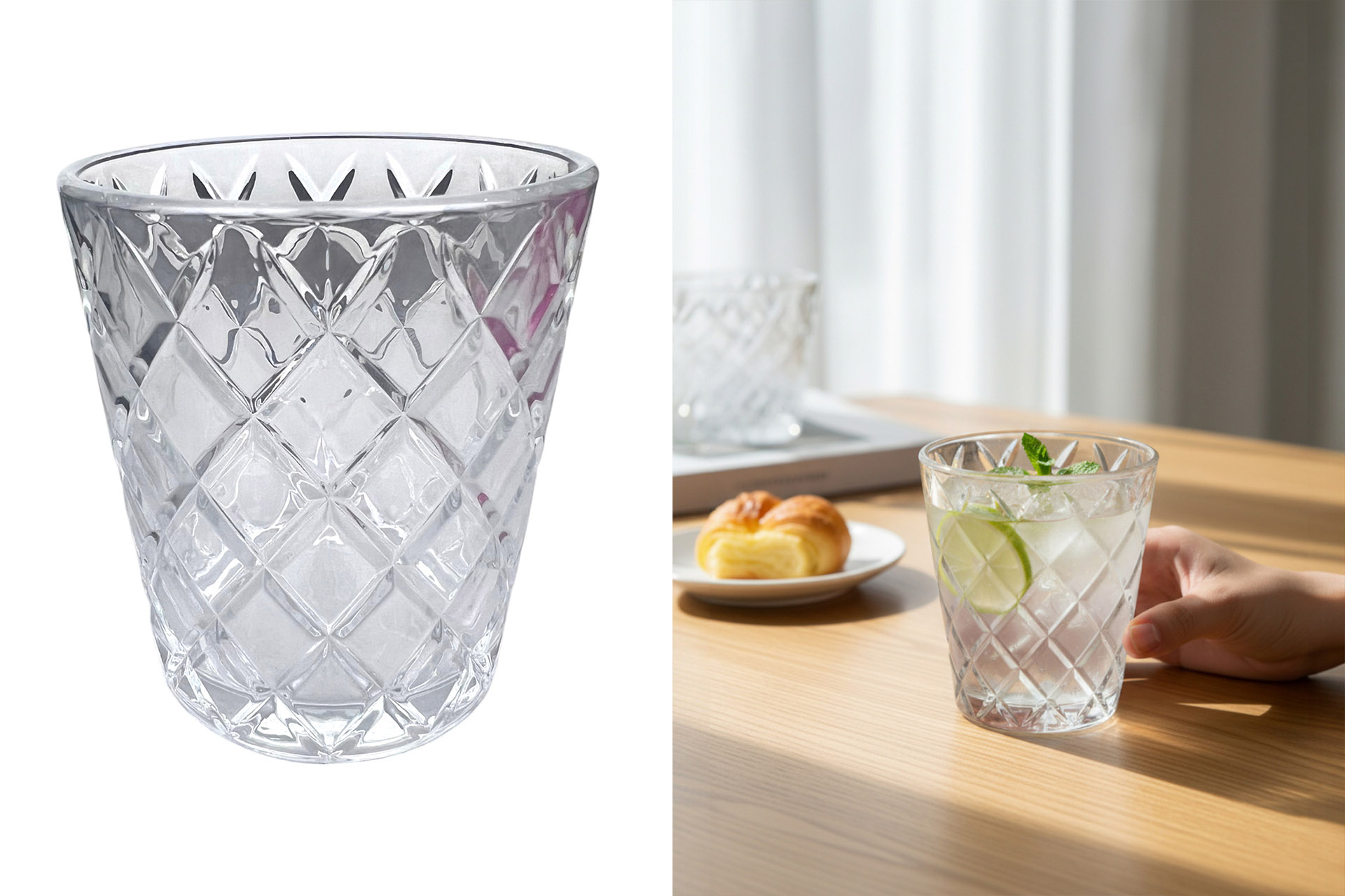 Trinkglas Kristall Deluxe "Kyoto", 9x9x10cm, 300ml