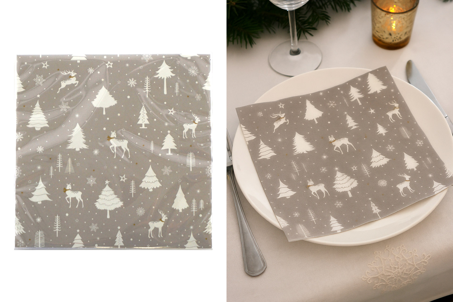 Servietten Weihnachten "Weihnachts Motive" 33x33cm, ¼ Falz, 3-lagig, 20er Pack