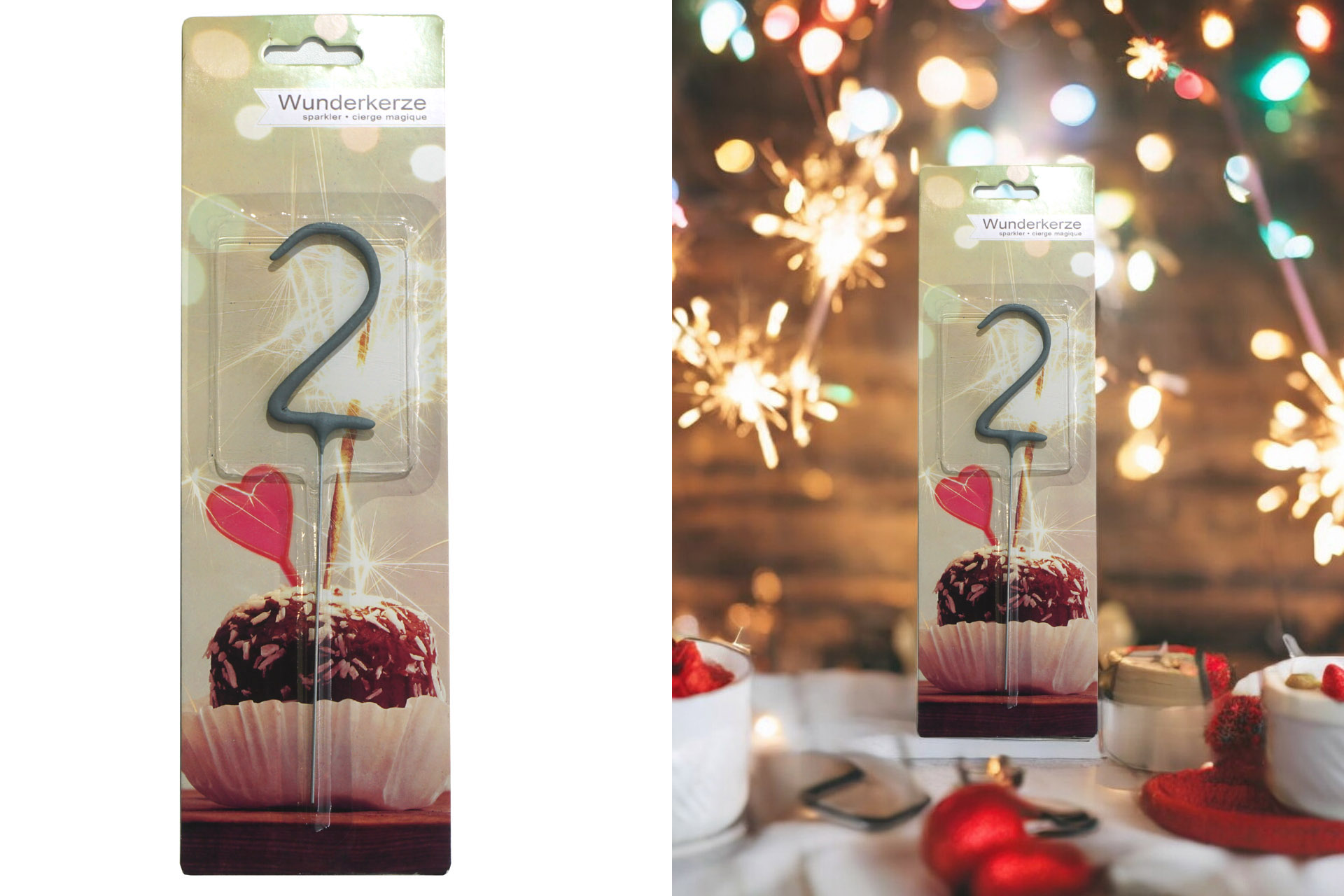 Wunderkerze Ziffer - 2, 16cm