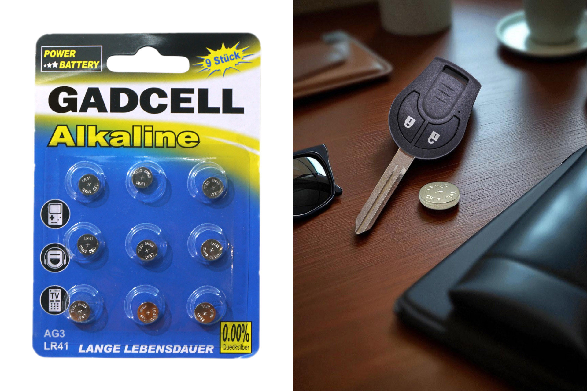 Button cell alkaline battery AG13 LR41 , Set of 9