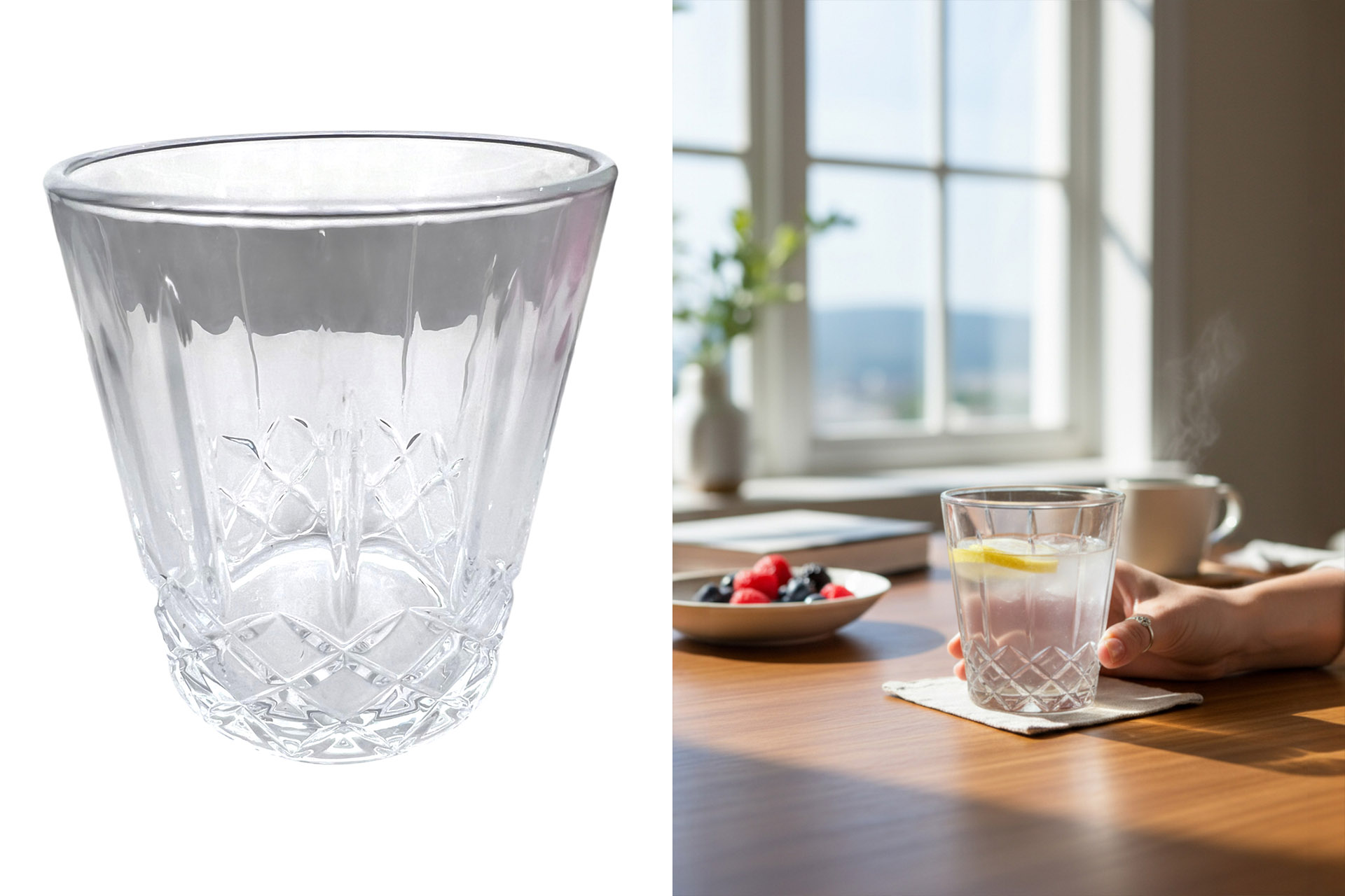 Trinkglas Kristall Deluxe "Sevilla", 9x9x10cm, 300ml