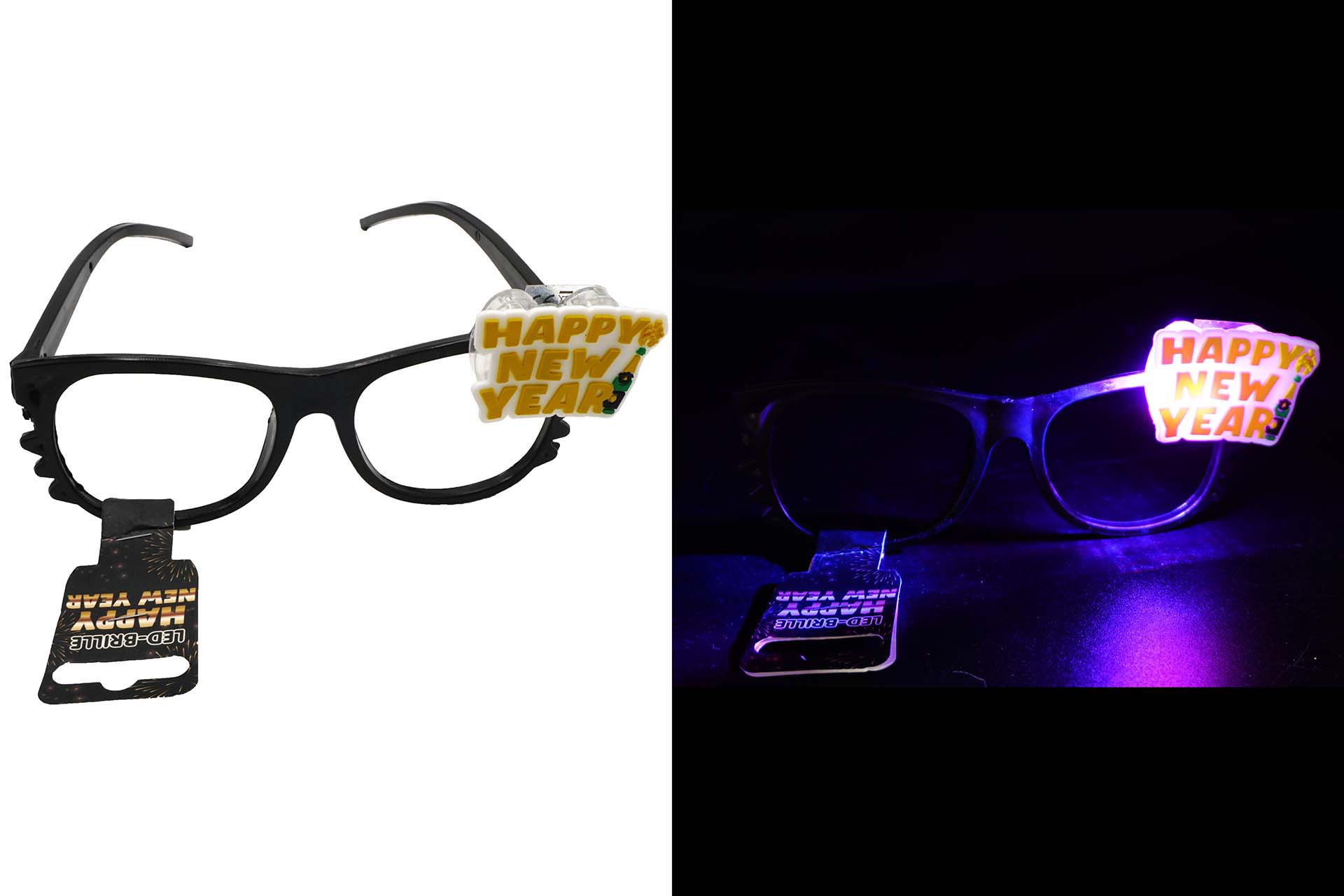 LED Partybrille "Happy New Year", mit Farbwechsel