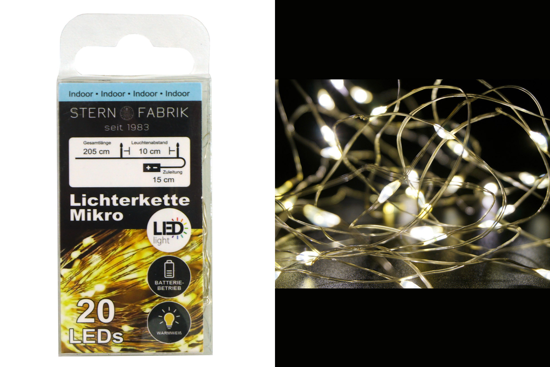 Lichterkette Basics LED Mikro 20er, warmweiß