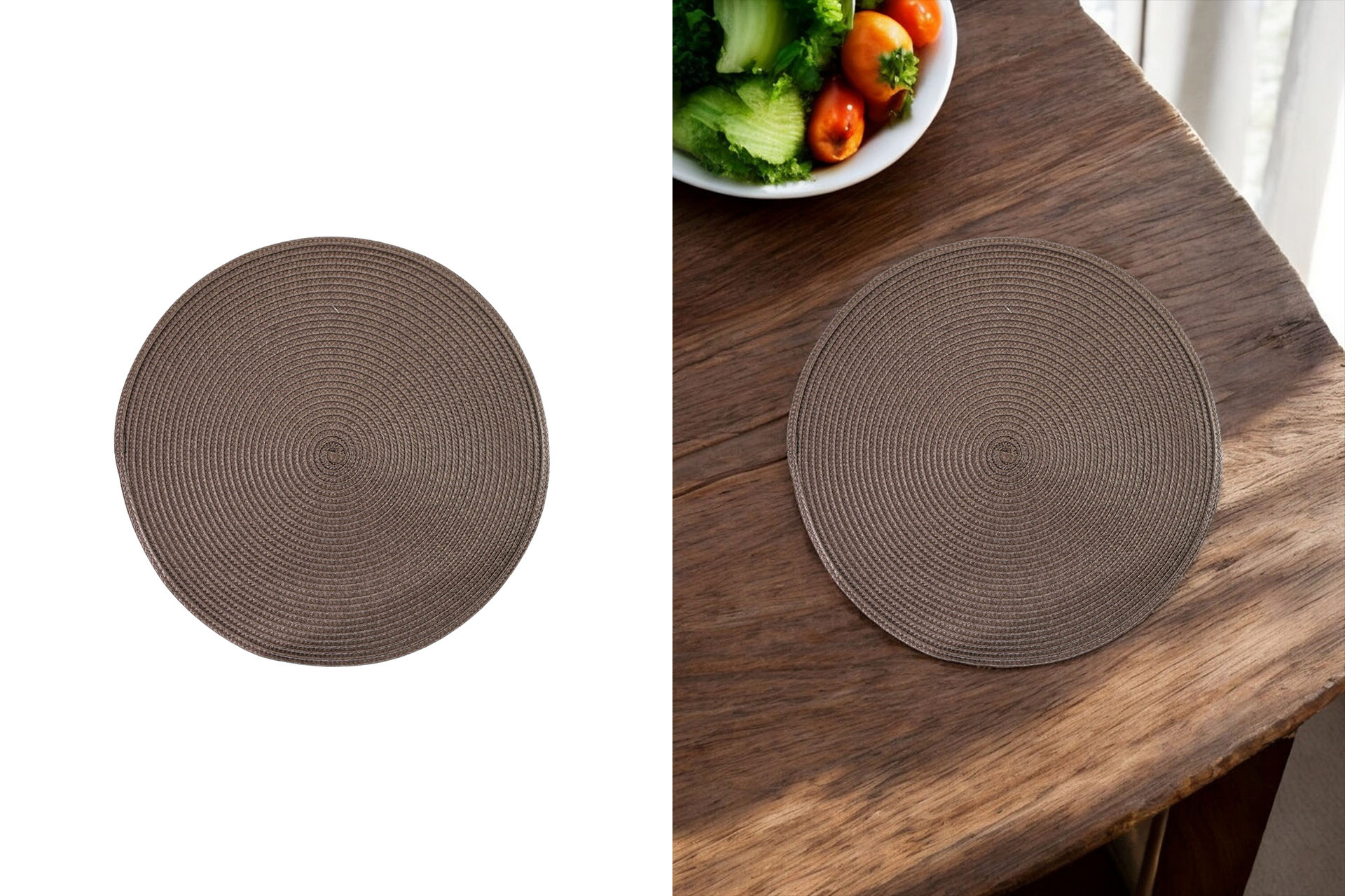 Platzset "India" Ø 38cm, PP-Gewirk, braun