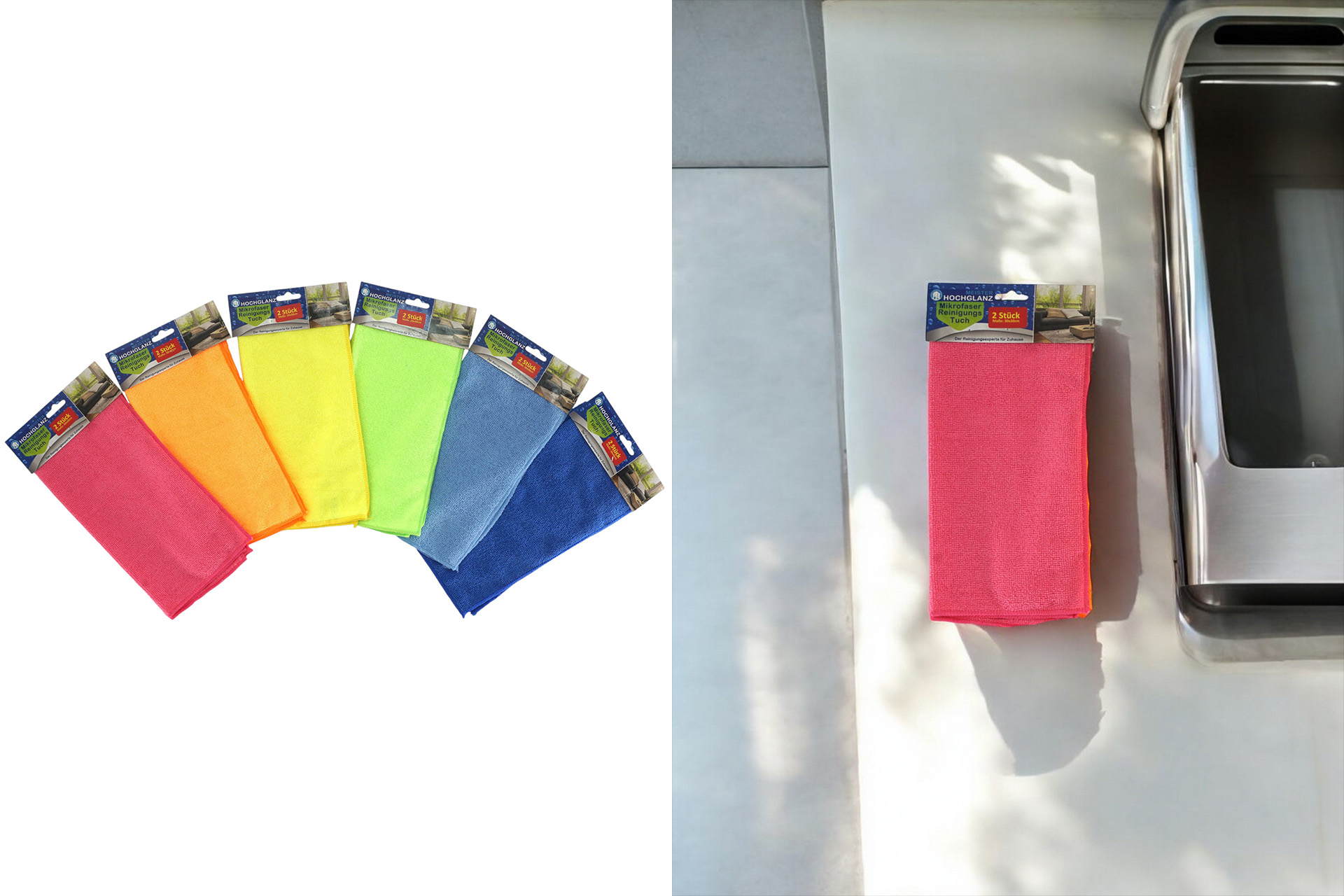 Mikrofasertuch 2er 30x30cm, 6 Farben