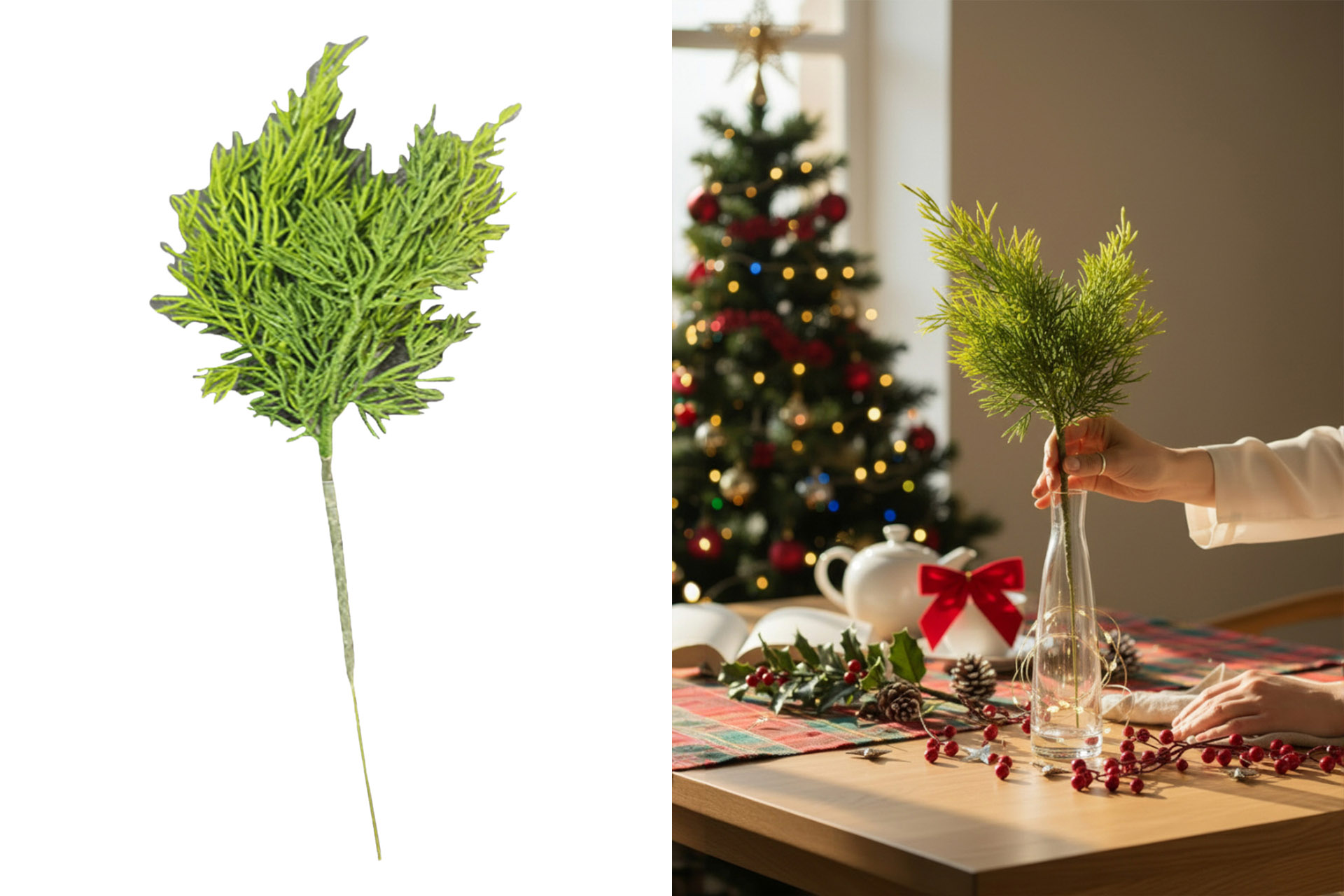 Weihnachtsdeko "Tannenpick Thuja", 31x10cm, grün
