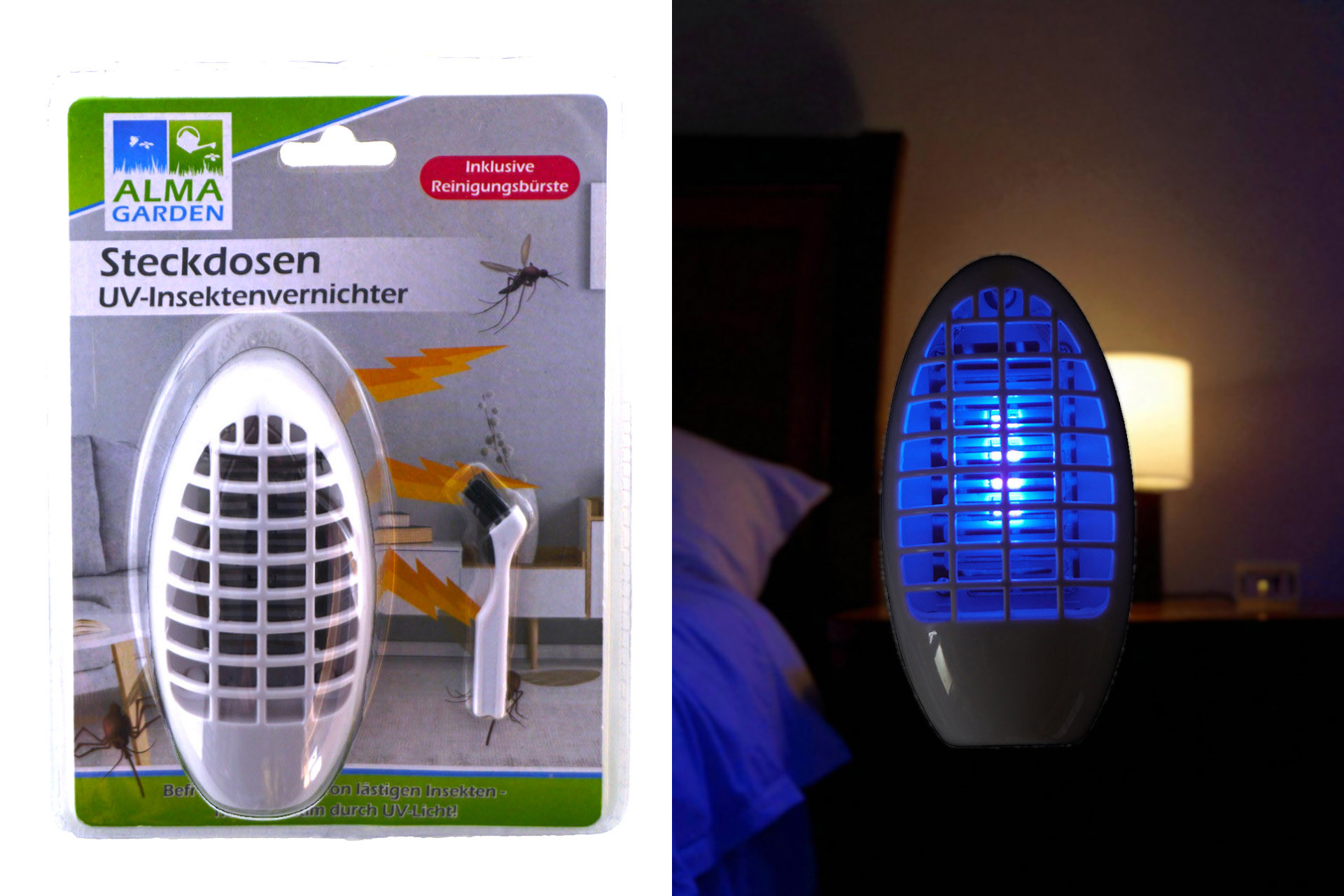 Insektenvernichter UV für Steckdose weiß