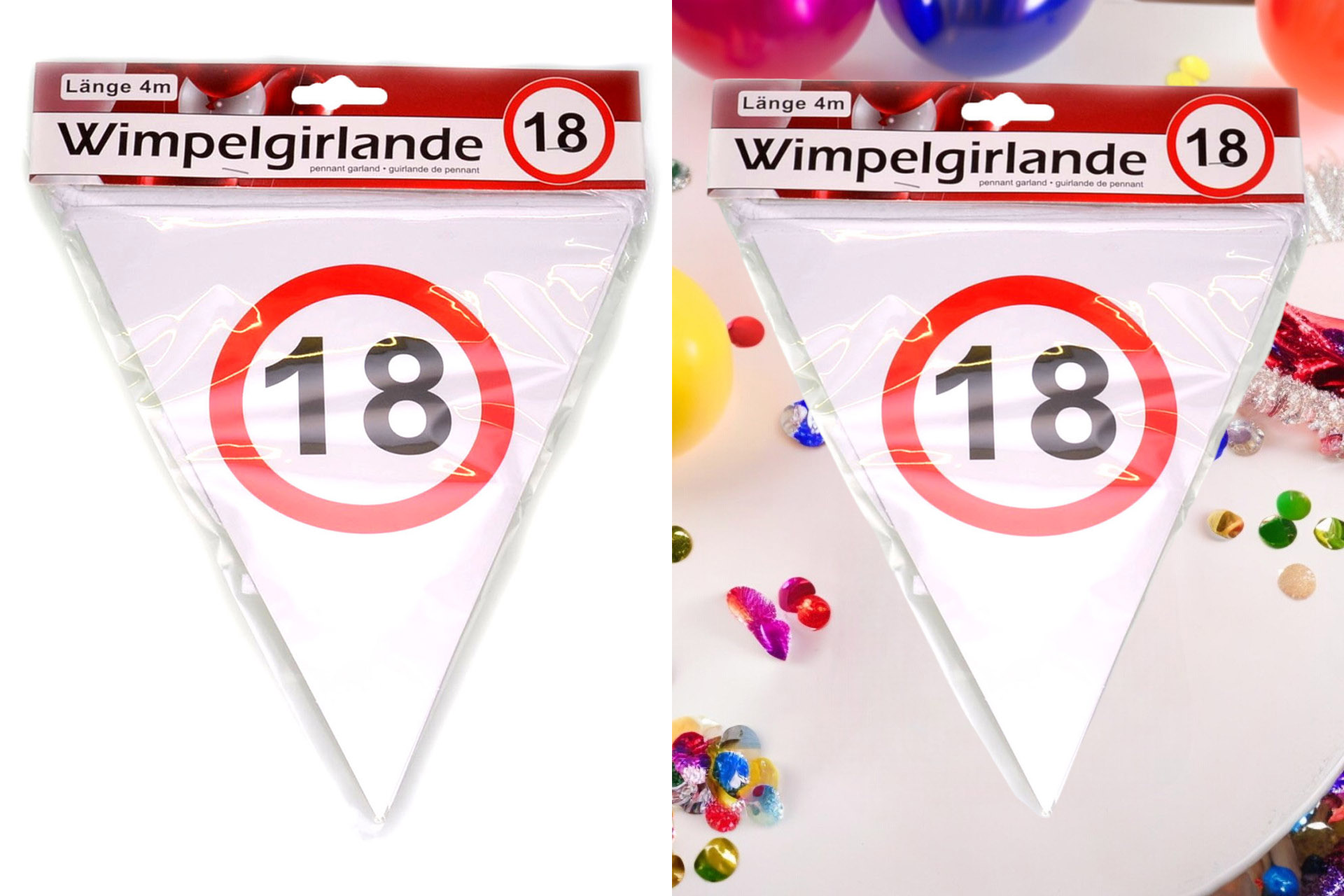 Anniversary assortment refill for display pennant garland paper "18"
