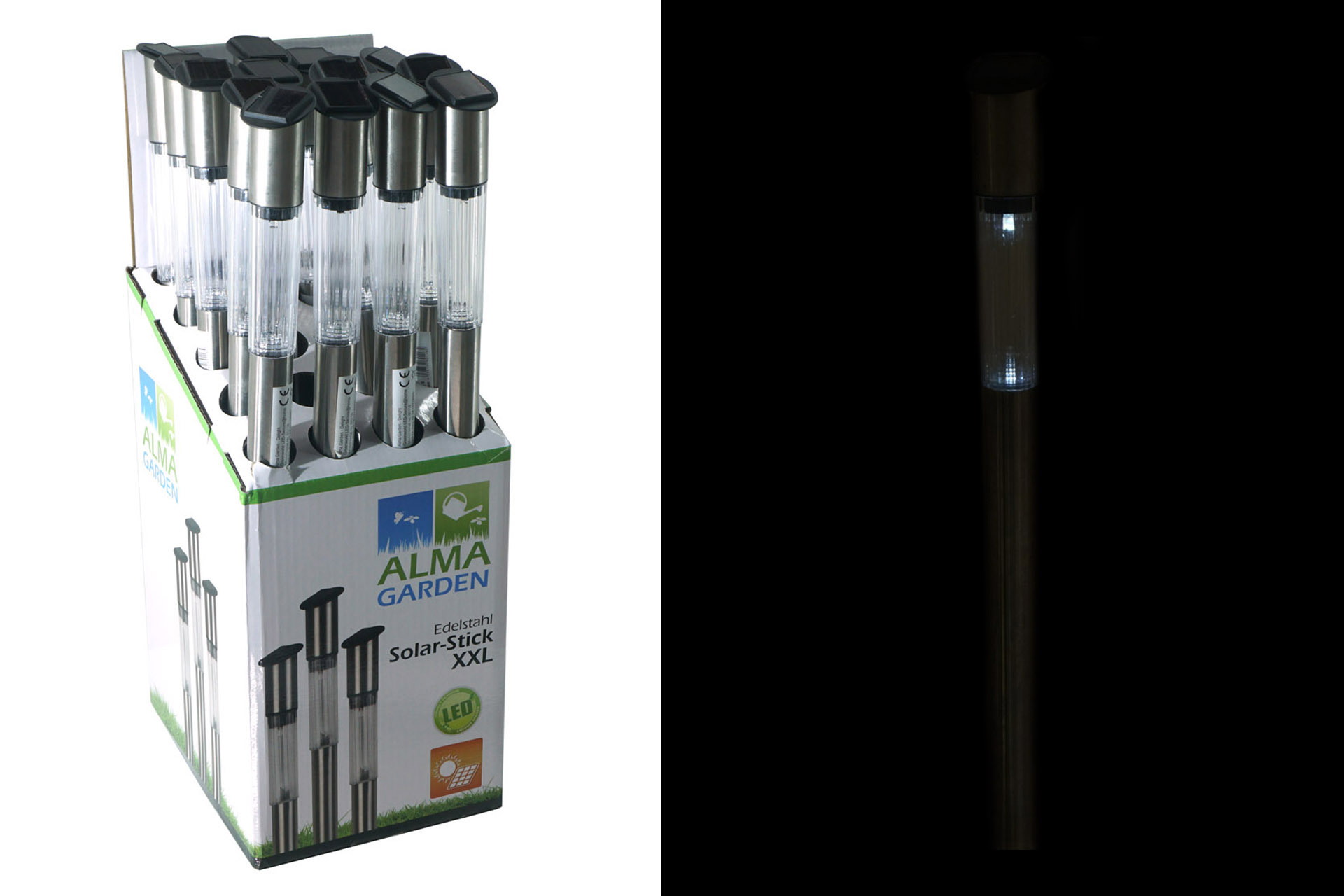 Solar Stick Edelstahl XXL 70cm, im Display