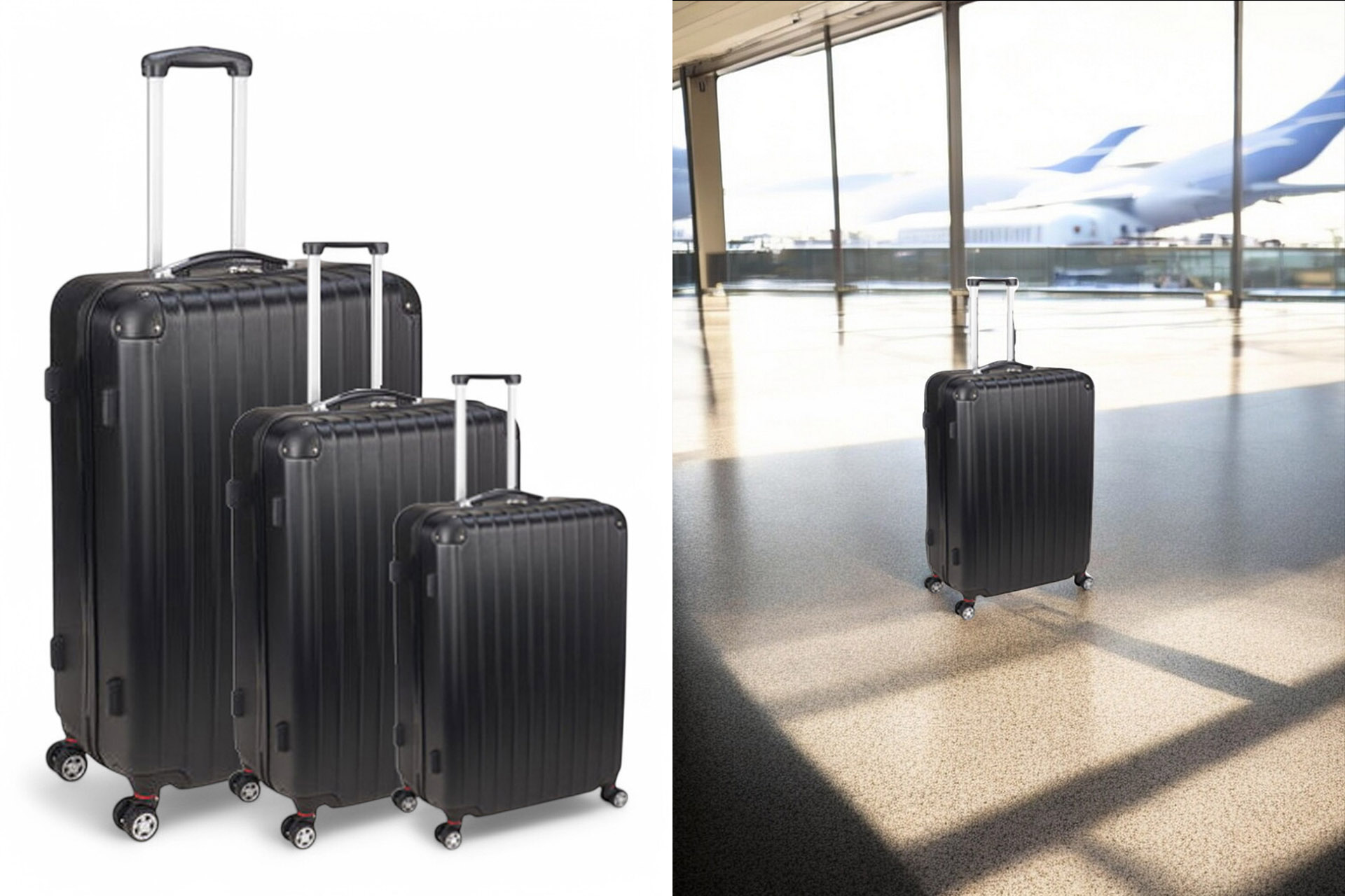 Koffer-Set 3tlg. ABS, schwarz