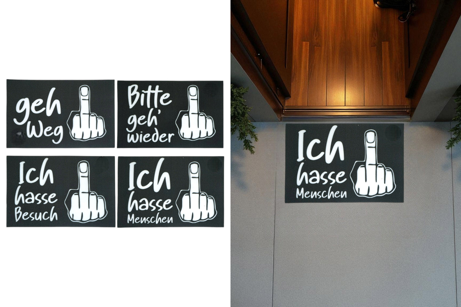 Schmutzfangmatte "Mittelfinger", 40x60cm, 4 Designs