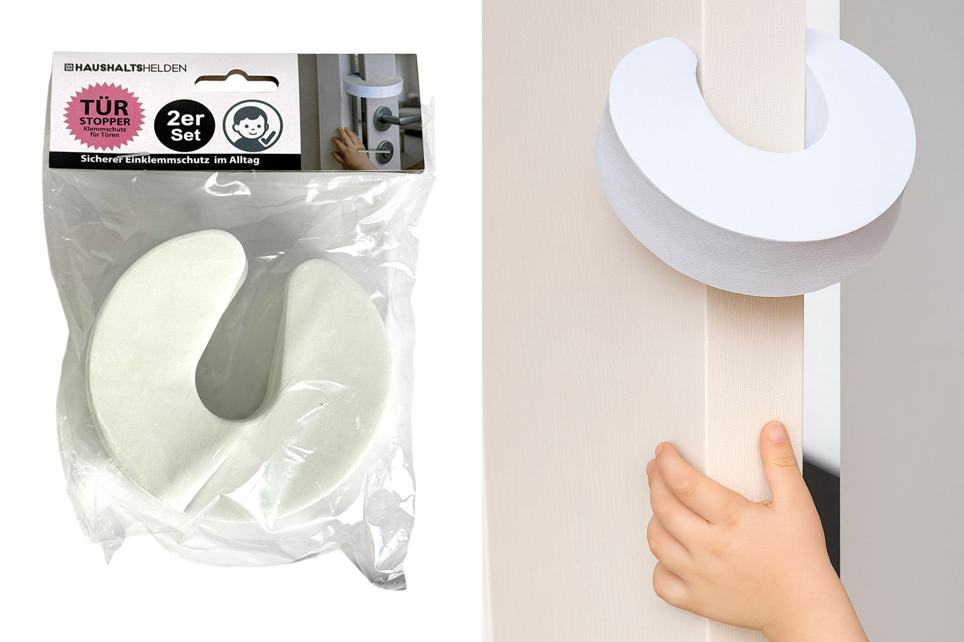 Doorstop, set of 2, white