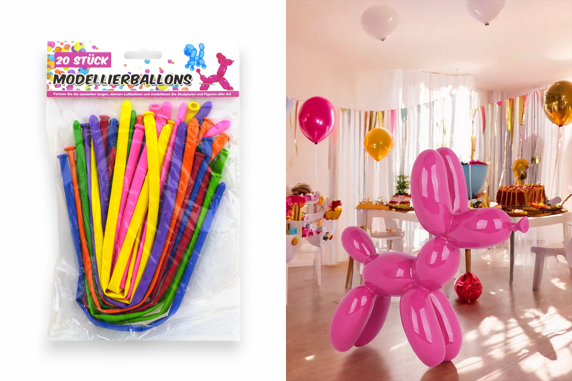 Luftballons "Modellierballons" bunt, 20er