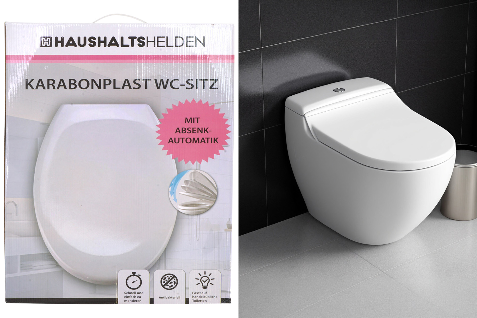 WC Deckel mit Absenkautomatik, inkl. Befestigungsmaterial