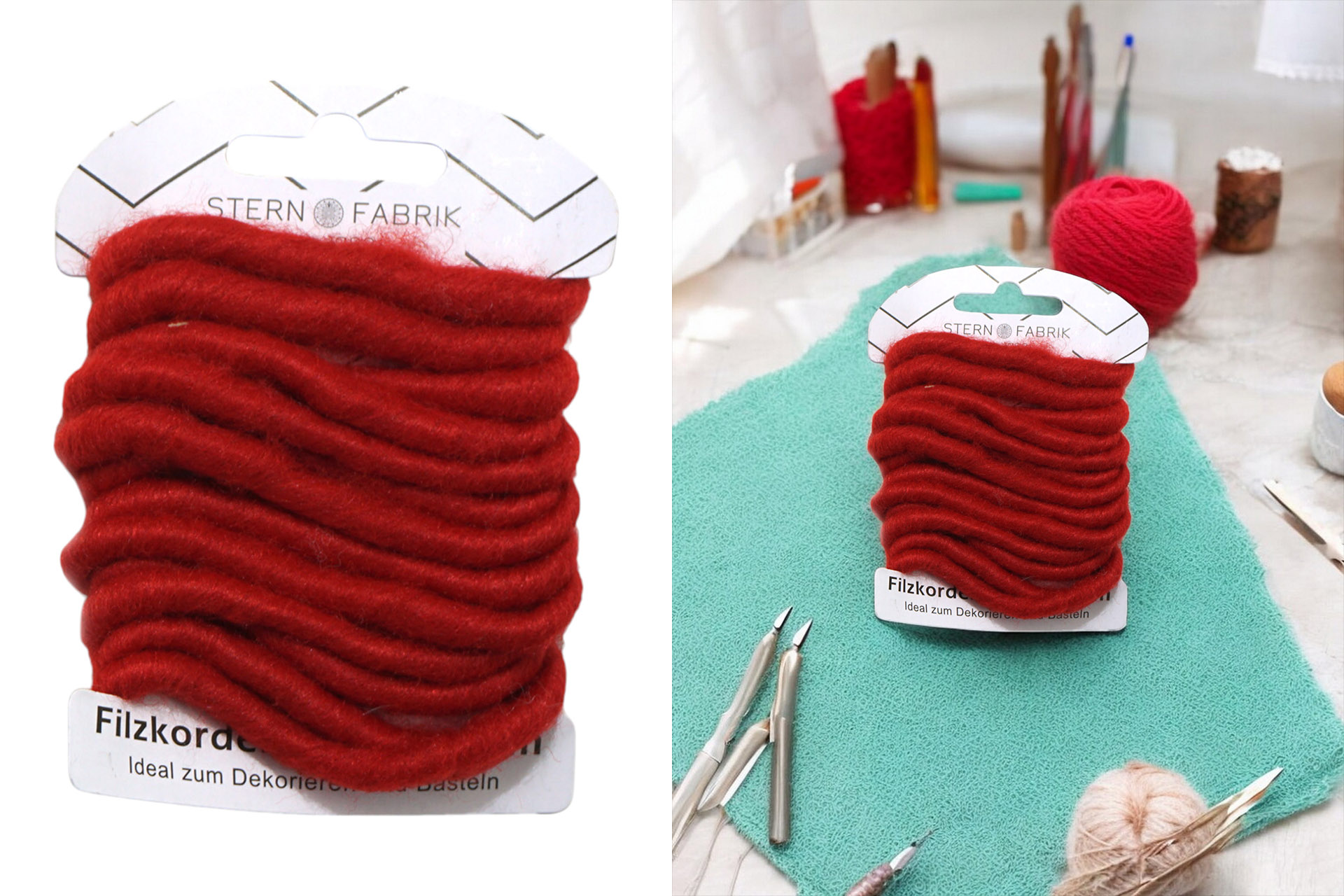 Filzkordel Rolle 2m rot