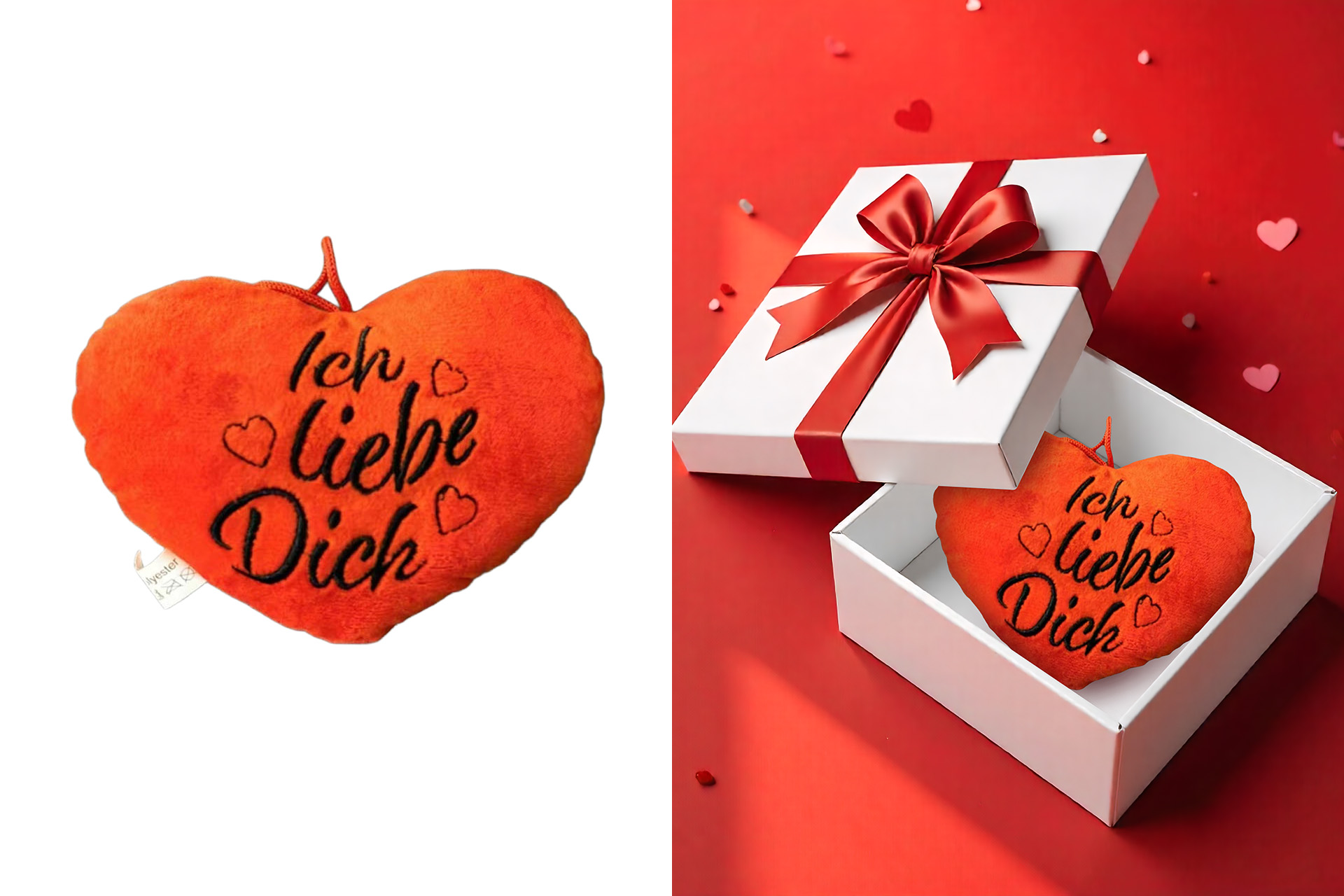 Plüsch Herz "Ich liebe dich" 16cm rot