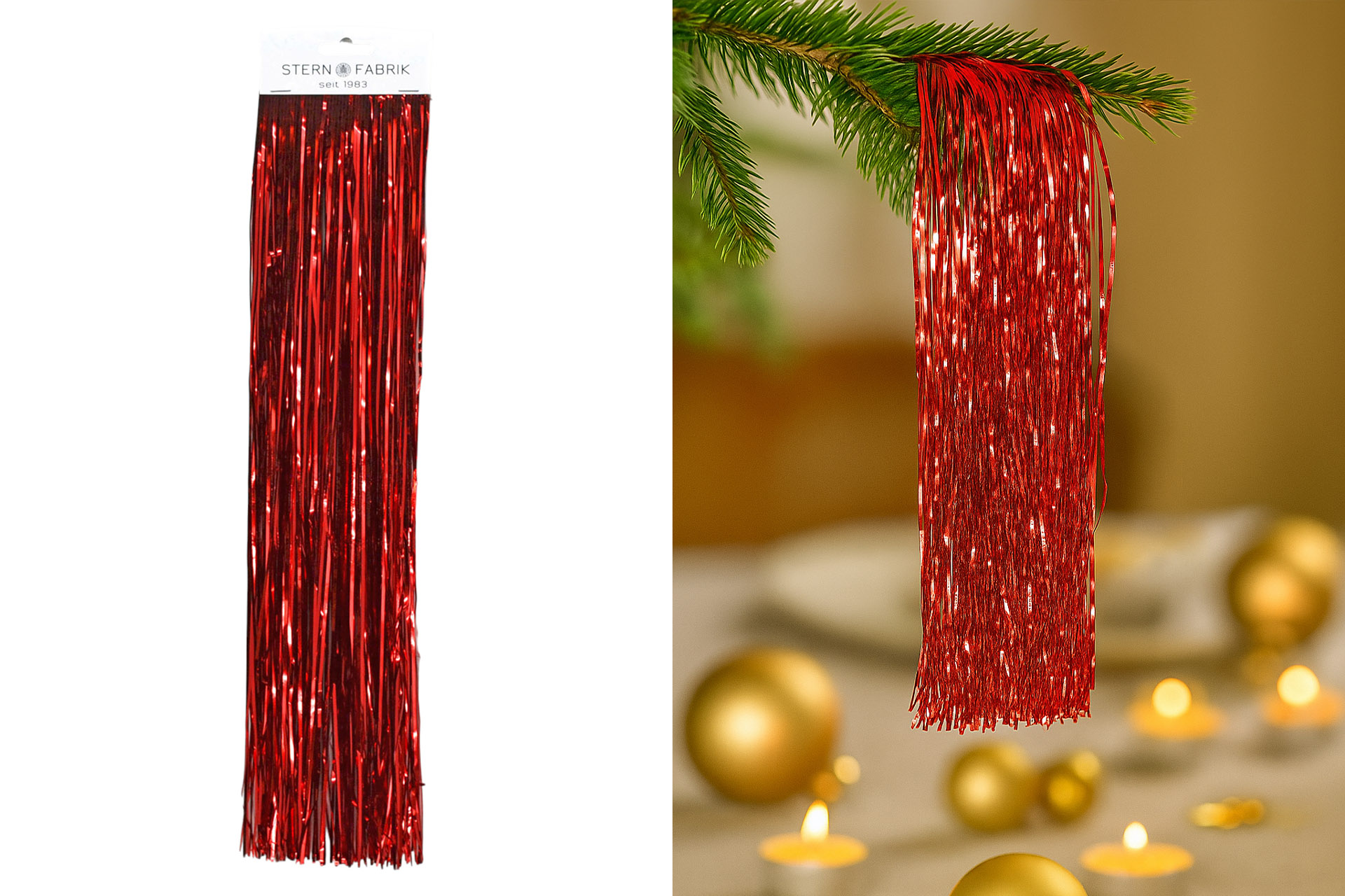 Deko Lametta 50x40cm rot