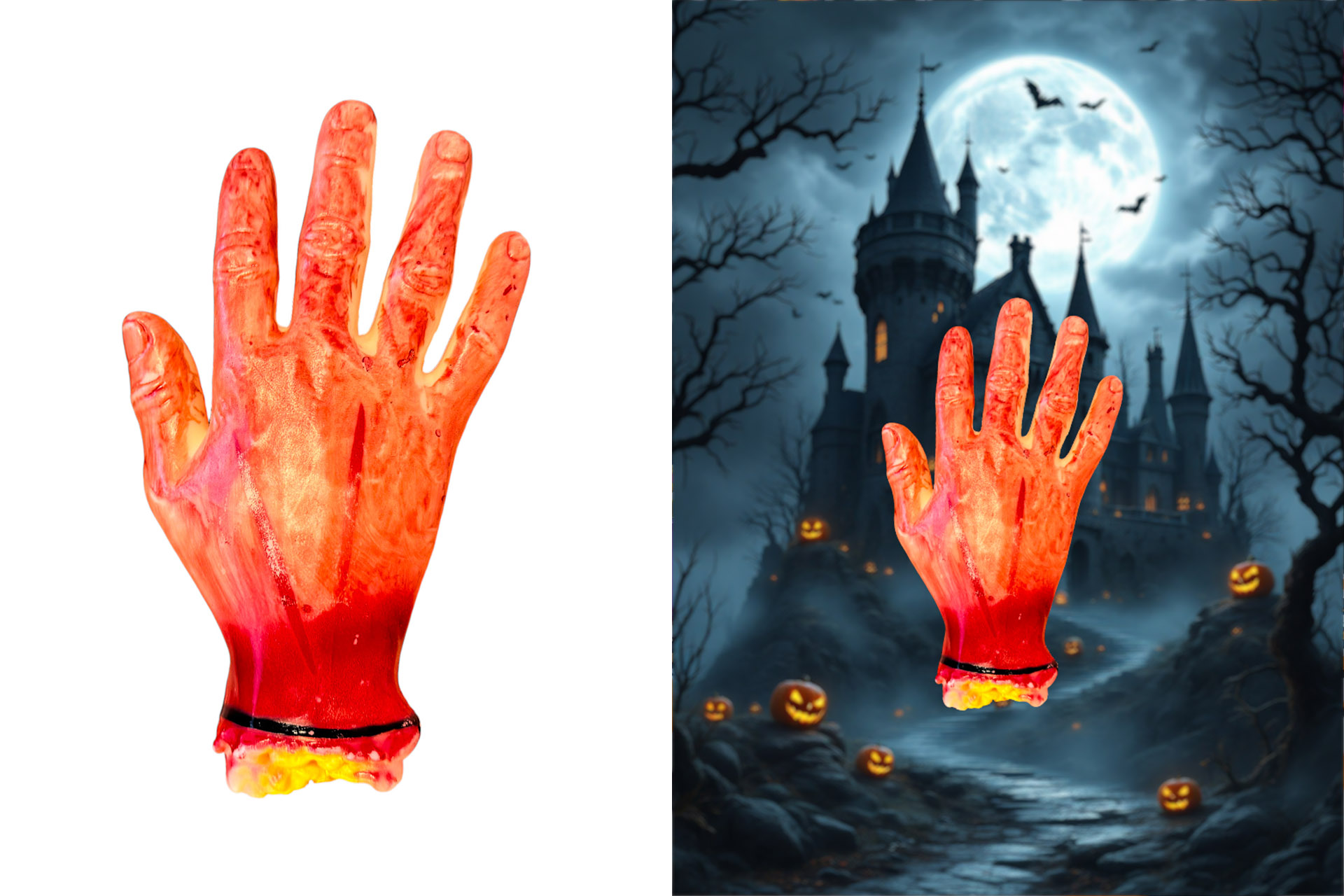 Grusel "Hand verpackt", 20x15cm