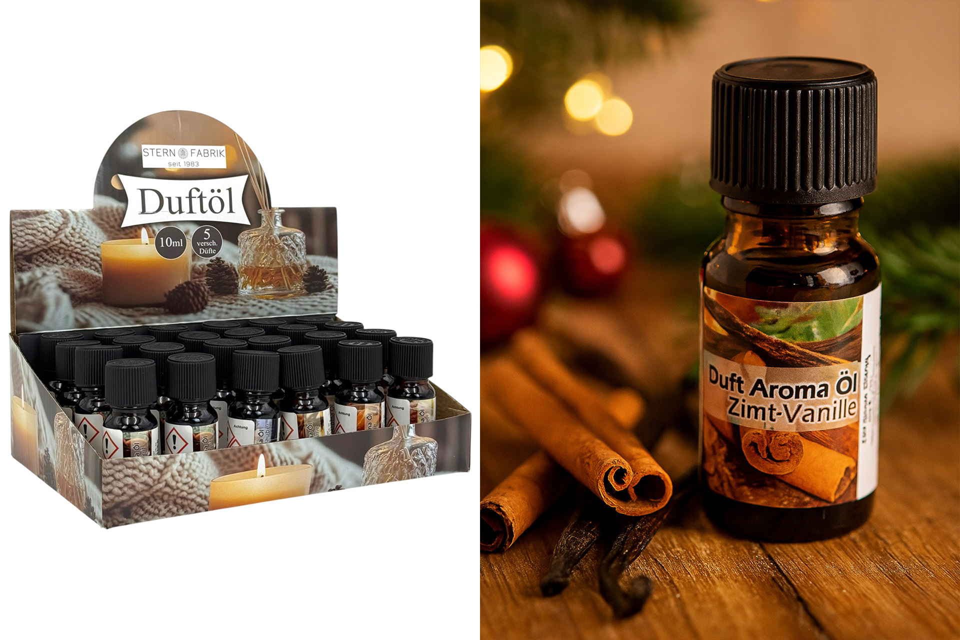 Duftöl 10ml im Display, 6 Düfte, 95% Öl Anteil