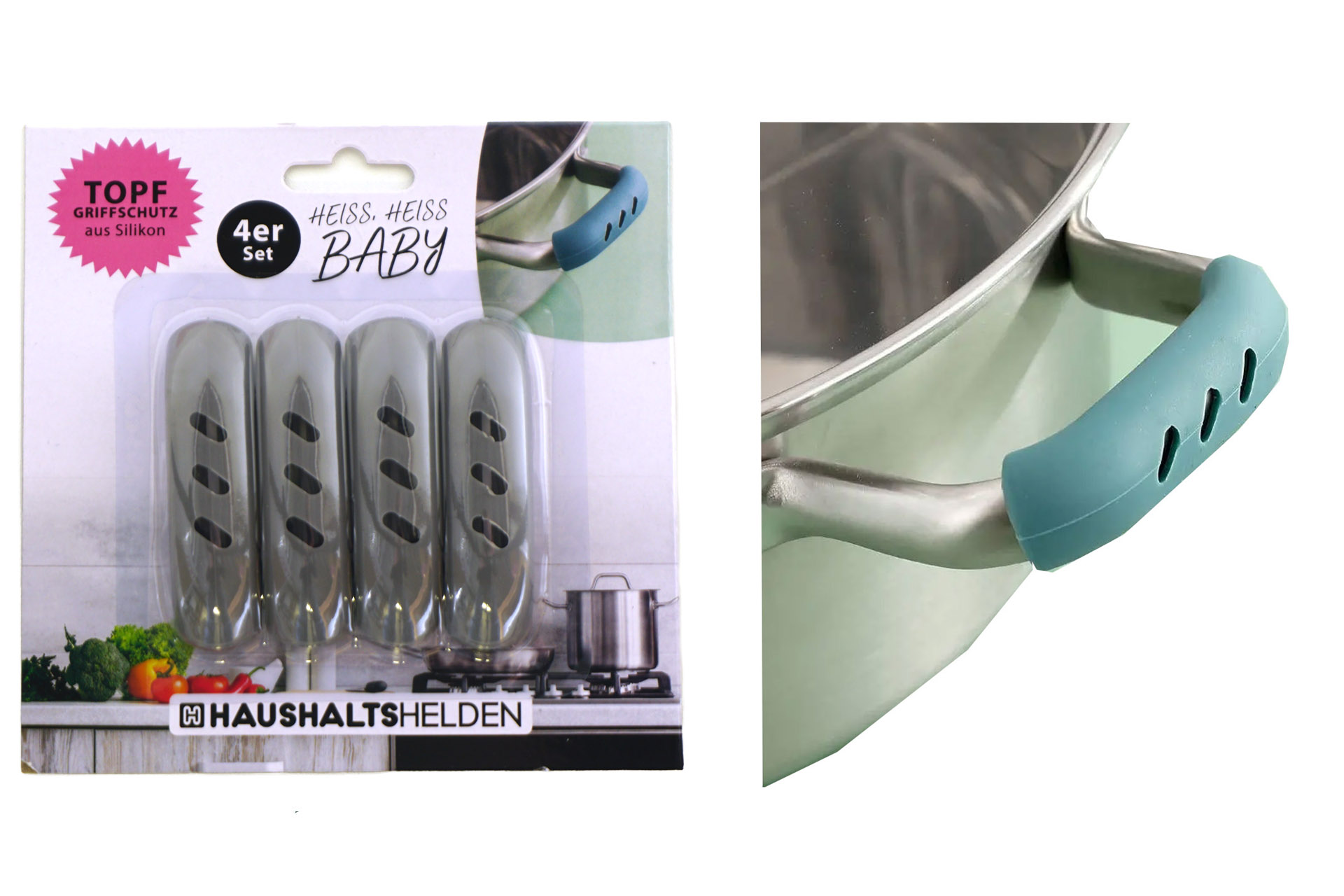 Hitzeschutz Griffabdeckung "Anti Hot", 4 Stück, 7,5x2cm