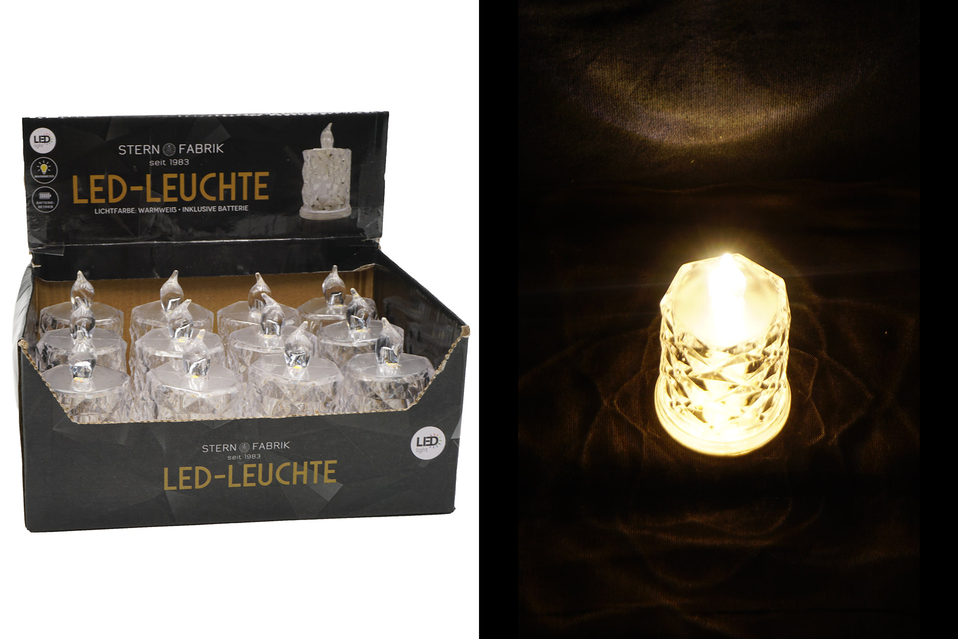 LED MIRAVAL Licht mit Gravur, 9x5,3cm, im Display, warmweiß, inkl. Batterien