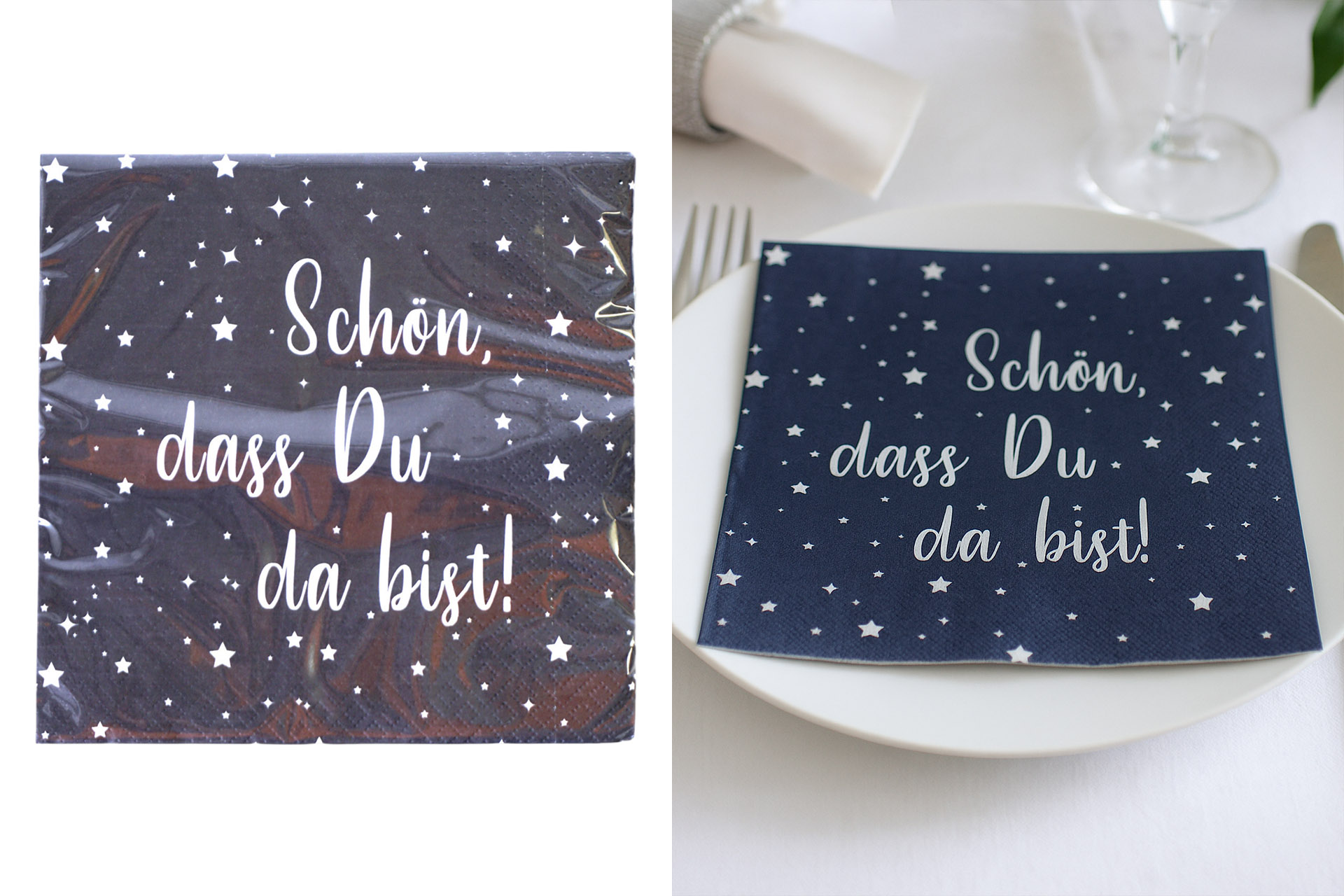 Servietten Weihnachten "Schön, dass du..." 33x33cm, ¼ Falz, 3-lagig, 20er Pack