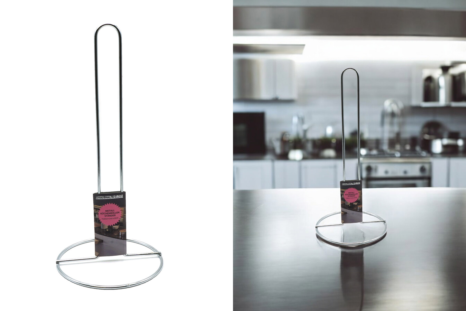 Kitchen roll stand metal, 28x23cm