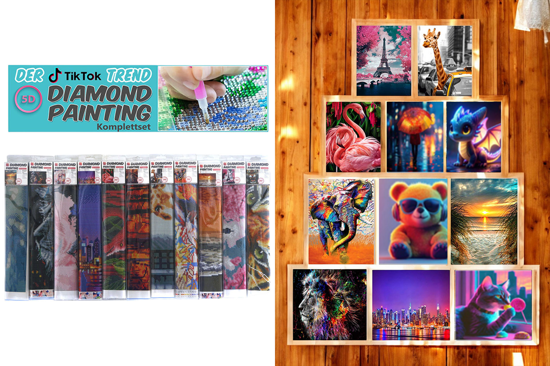 5D Diamond Painting Set 40x50cm, 11 Designs